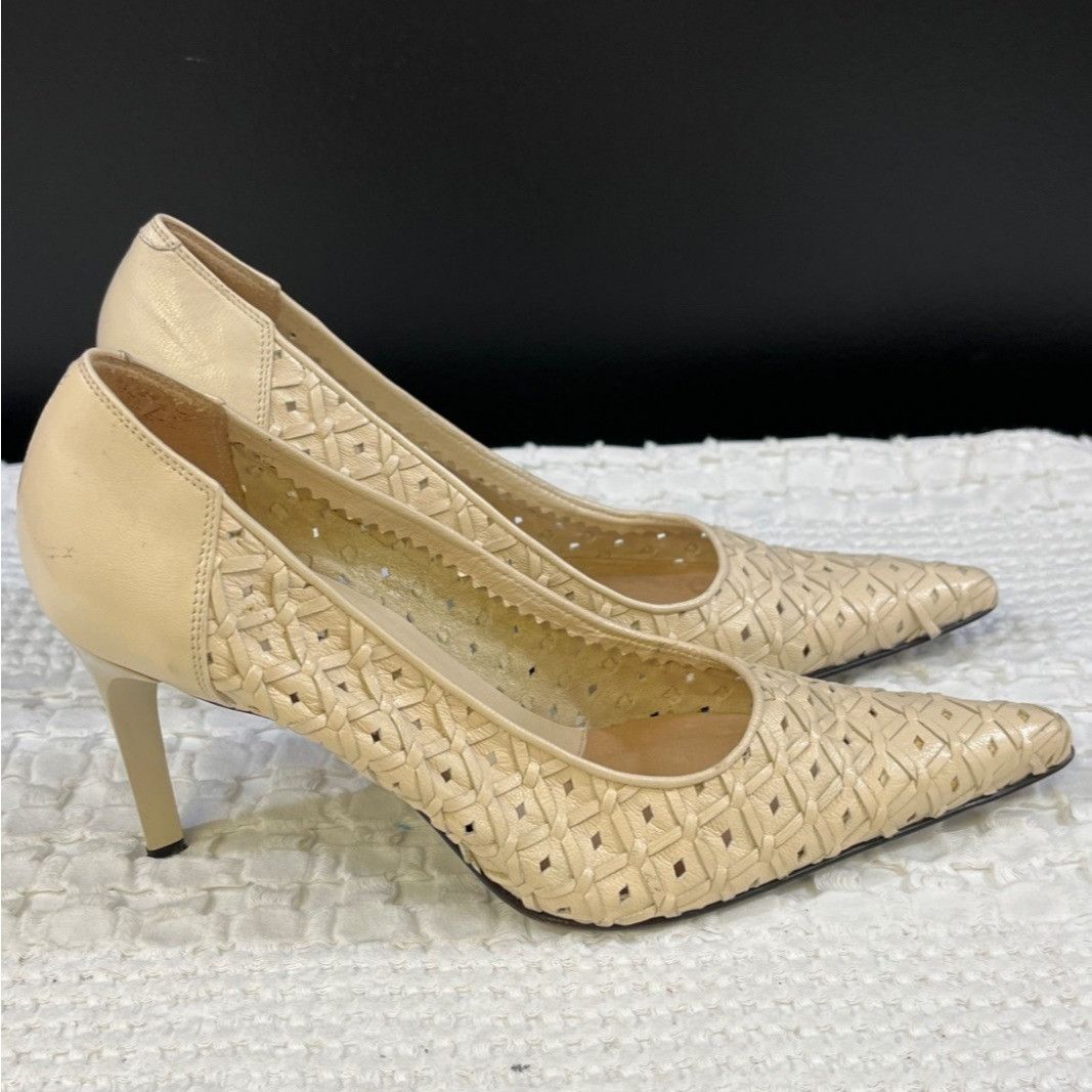 Other Via Spiga Women's Beige Leather Shoes/Heels Size 6M SKU 5134 Size US 6 / IT 36 - 3 Thumbnail