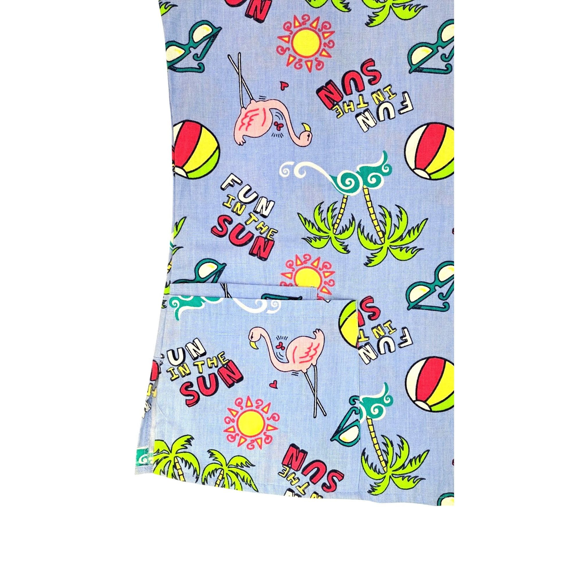 Other Carol's Scrubs Fun In The Sun Beach Scrub Top Flamingo Palm Size M / US 6-8 / IT 42-44 - 4 Thumbnail