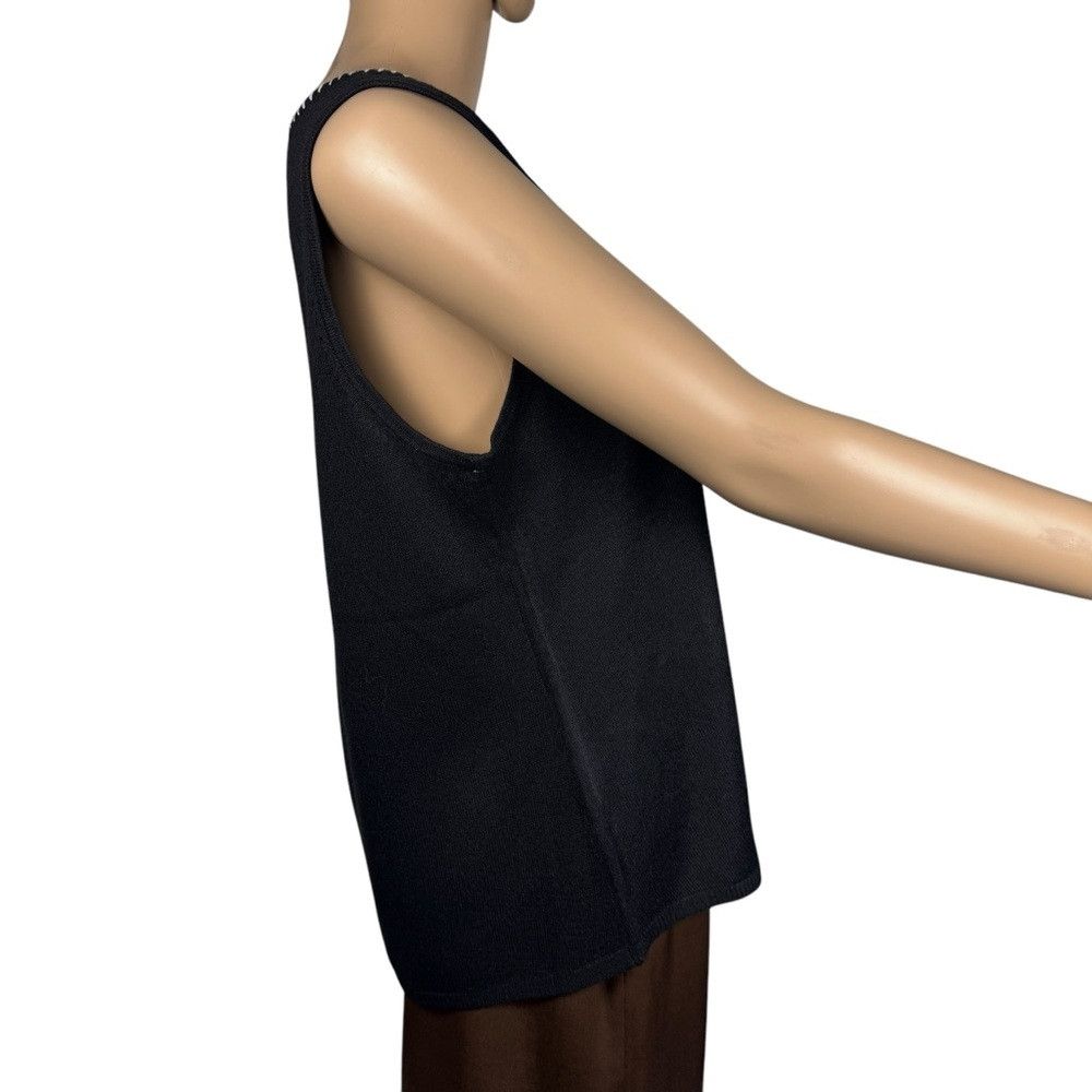 Vince Camuto NWT New Vince Camuto Whipstitch Sleeveless Black Sweater To Size L / US 10 / IT 46 - 4 Thumbnail