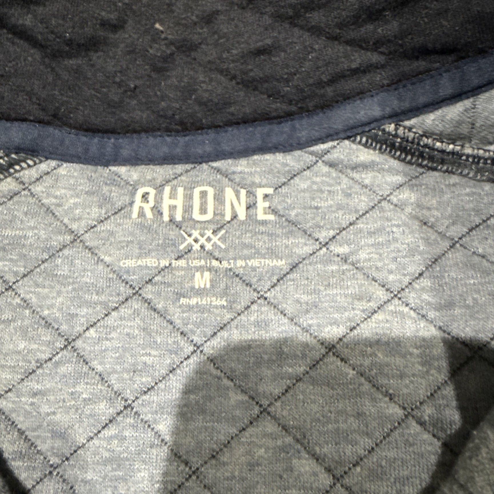 Rhone Rhone Gramercy Sweater Medium Blue Long Sleeve Quilted Snap-T Pullover Logo 90s Mens Size US M / EU 48-50 / 2 - 3 Thumbnail