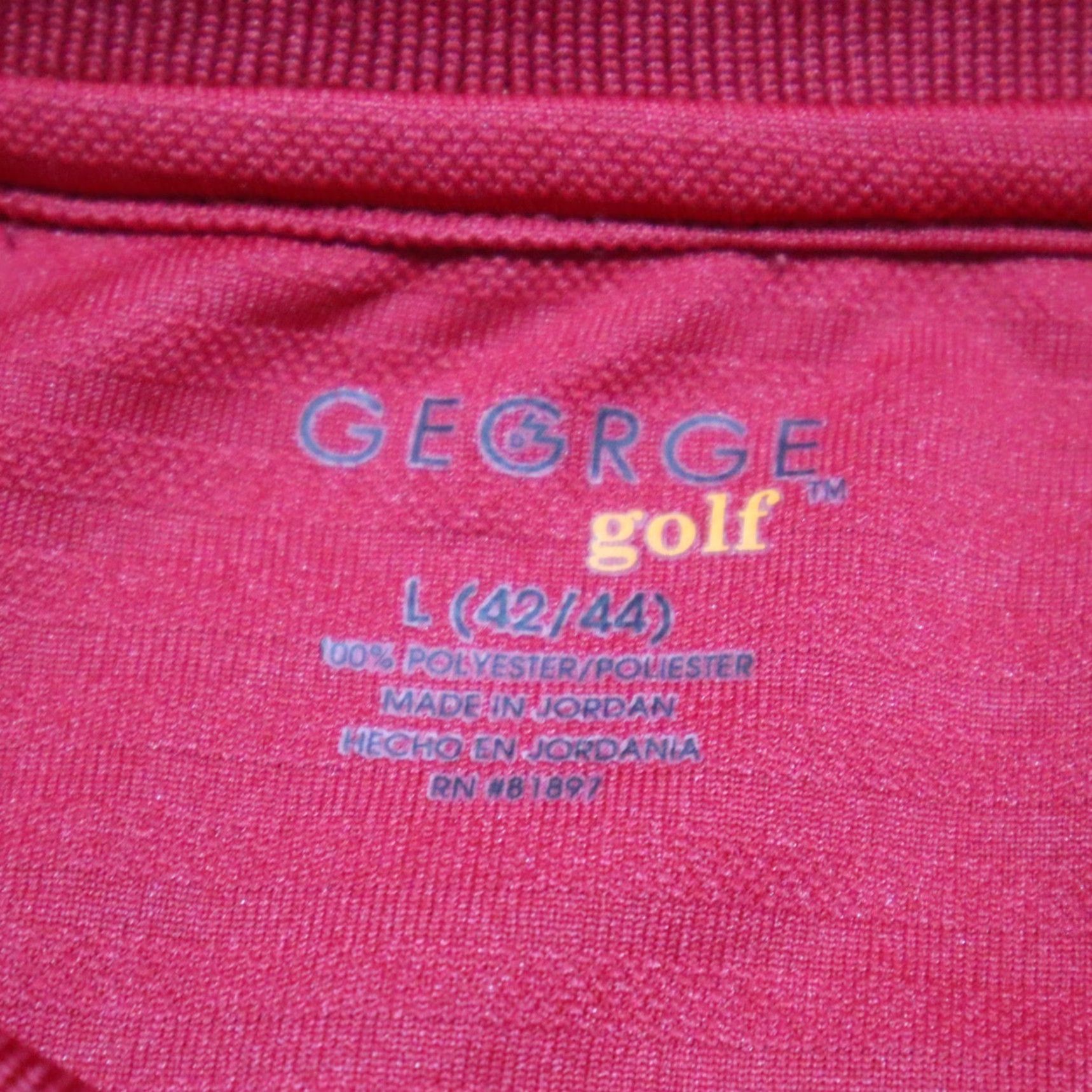 George George Polo Shirt Mens L Red Golf Casual Short Sleeve Button-Down Collared Shirt Size US L / EU 52-54 / 3 - 3 Thumbnail