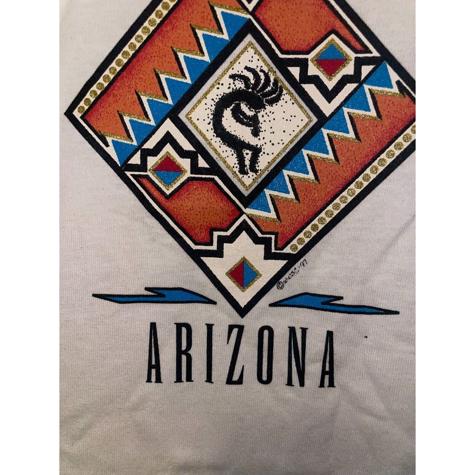 Jerzees Vintage Arizona Shirt Kokopelli Native American Beige L Tee Size US L / EU 52-54 / 3 - 5 Thumbnail