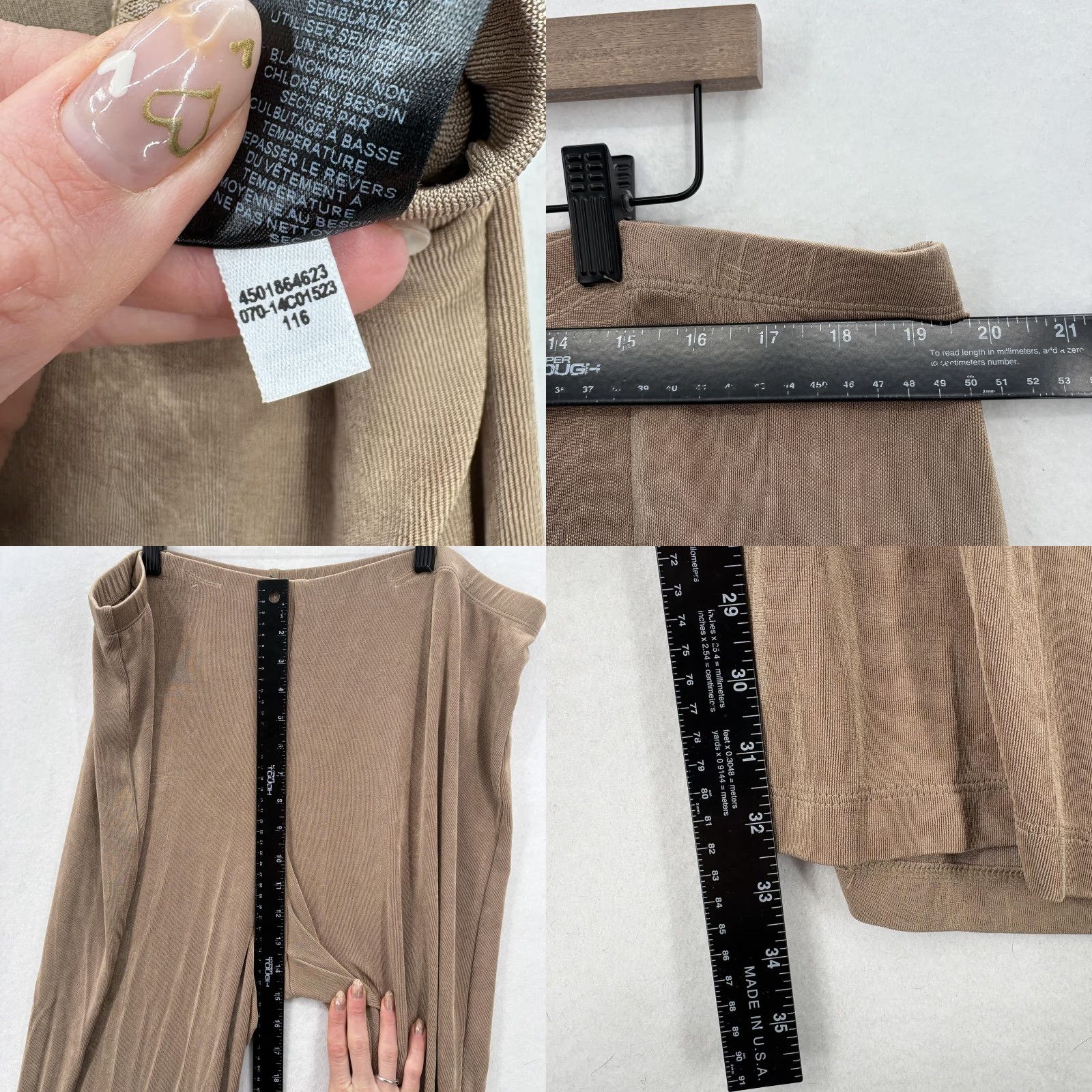 Vintage Chicos Travelers Pants Womens 4 Tall Straight Brown Slinky Knit Pull On Stretch Pants Size 42" / US 20 - 8 Thumbnail