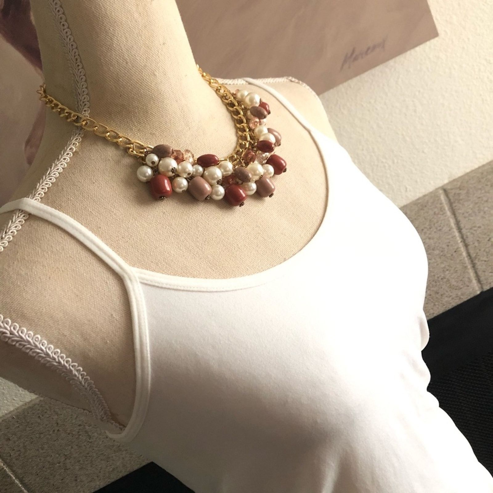 Jewelry Bauble beaded cluster gold chain necklace Size ONE SIZE - 2 Thumbnail