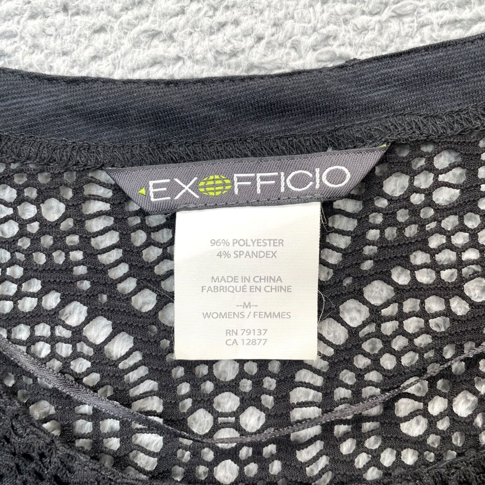 ExOfficio ExOfficio Blouse Tunic Womens Medium Black Round Neck Stretch Lace Detail 3/4 Sleeve Casual Shirt Size M / US 6-8 / IT 42-44 - 4 Thumbnail