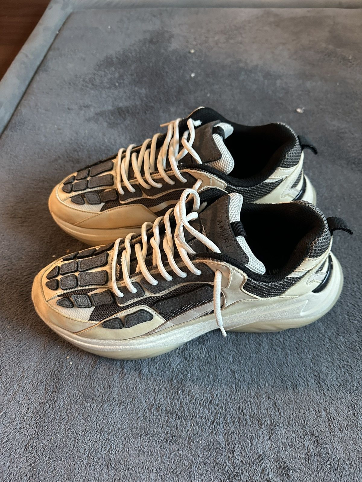 Amiri Amiri Bone Runners White & Gray Mesh Size 12/45 Size US 12 / EU 45 - 5 Thumbnail