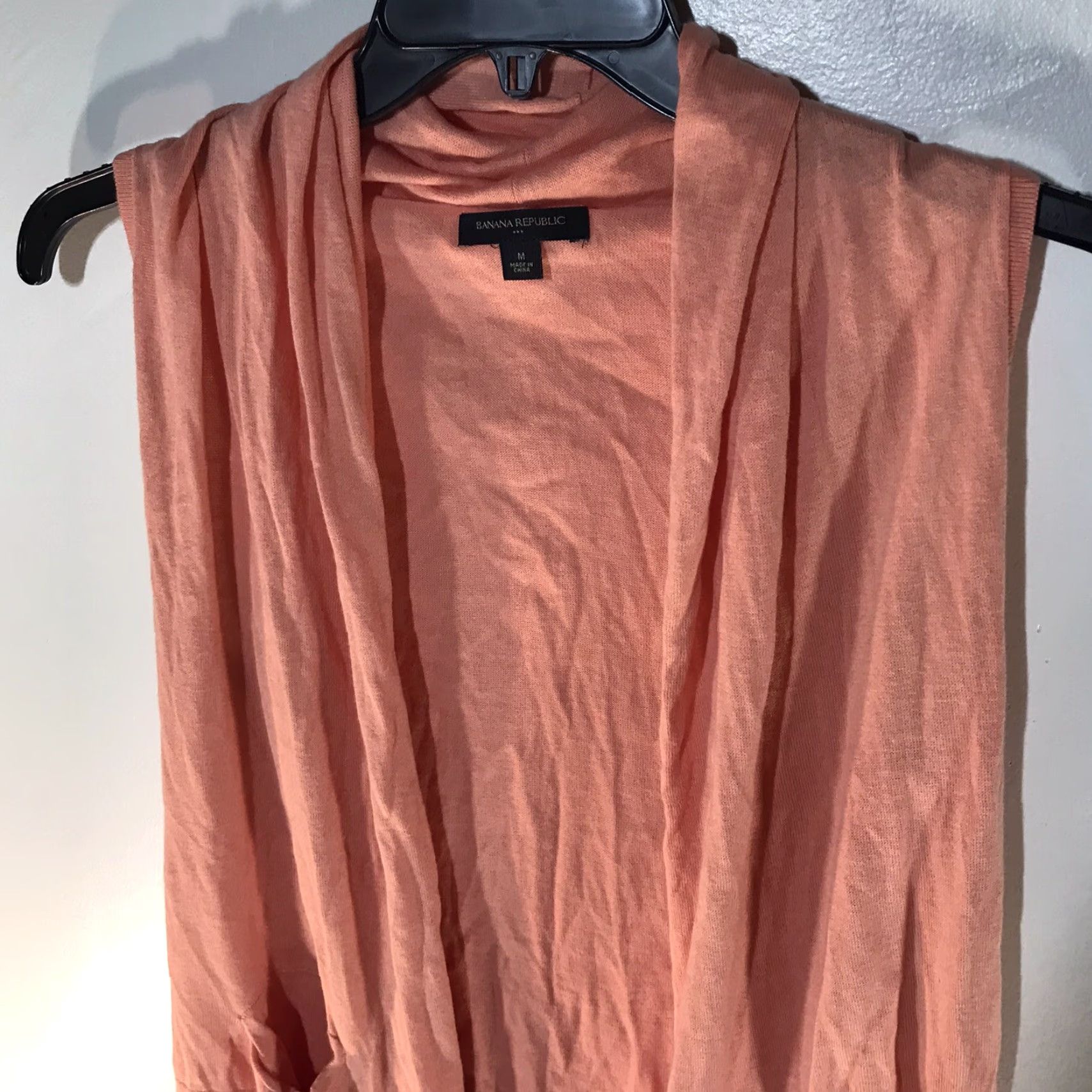 Banana Republic Banana Republic Women’s Knit Sweater Cardigan Sleeveless M Peach Casual Summer Spring Size M / US 6-8 / IT 42-44 - 2 Thumbnail