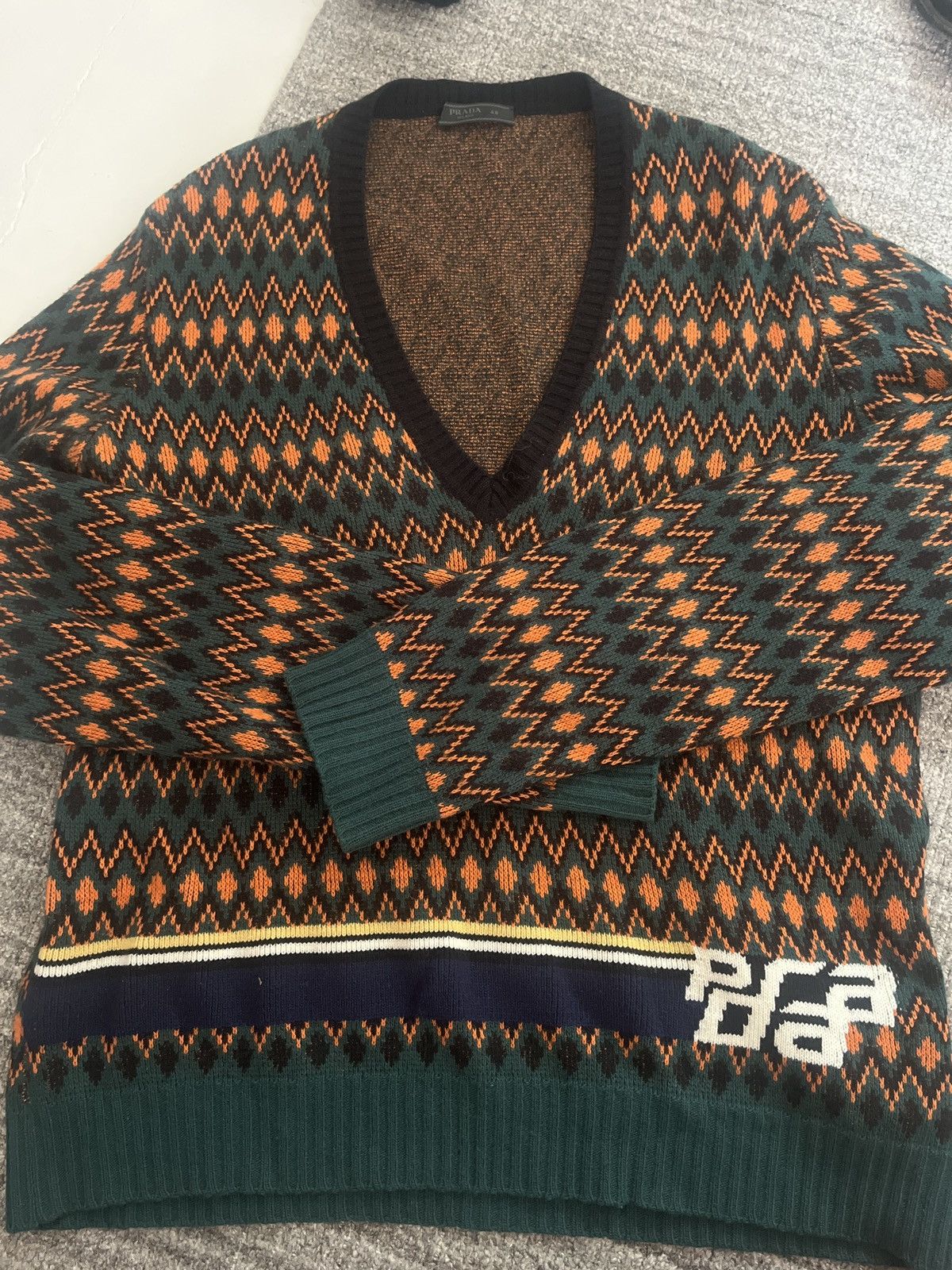 Prada Prada F/W 2018 Chevron Sweater Size US M / EU 48-50 / 2 - 1 Thumbnail
