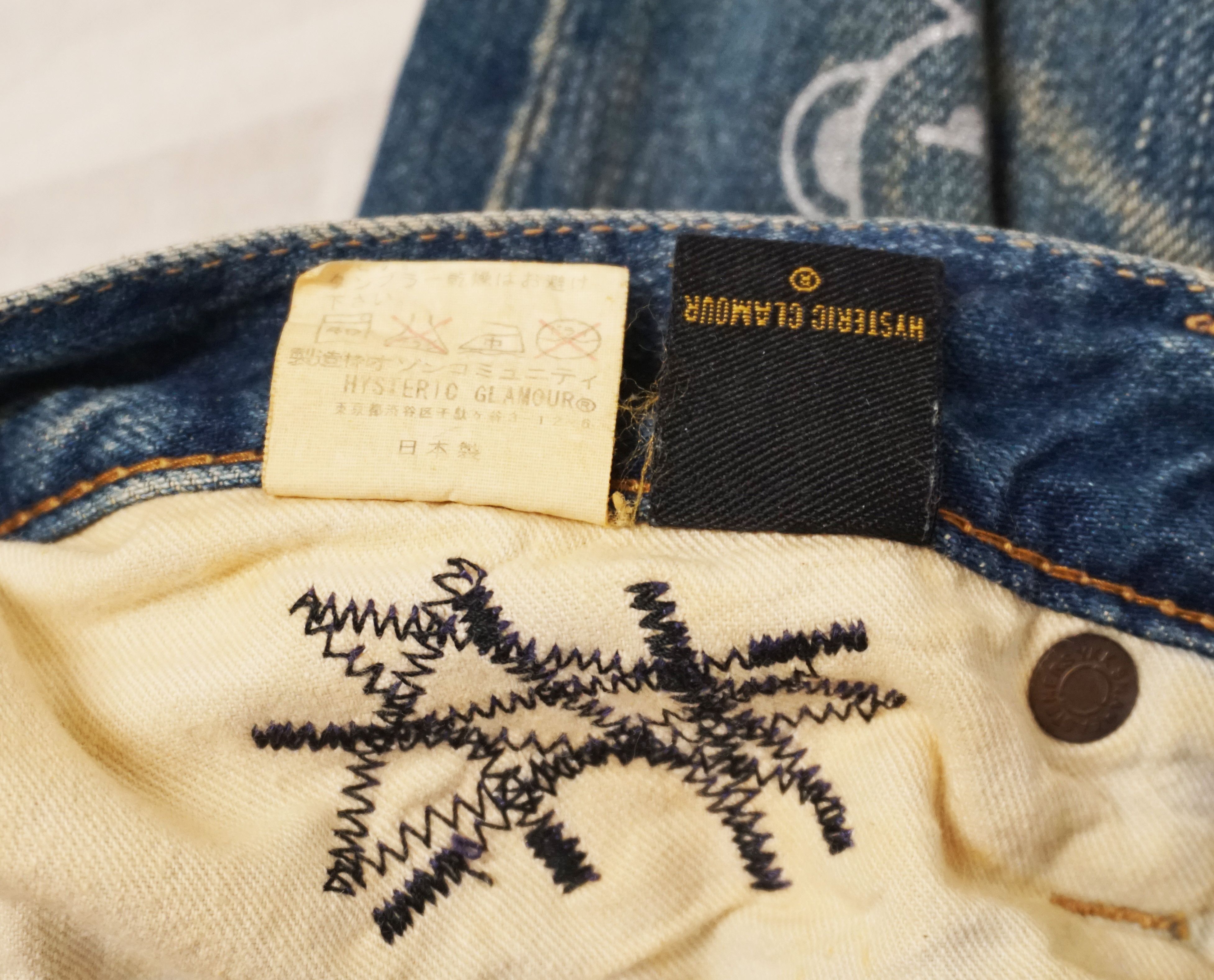Designer × Hysteric Glamour × Vintage 00's Hysteric Glamour "Fuck Bear" Studded Denim pant Size 27" / US 4 / IT 40 - 6 Thumbnail