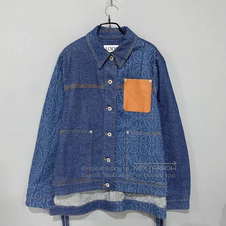 Loewe Loewe Patch pocket all-over logo denim jacket Size XXS / US 00 / IT 34 - 1 Thumbnail