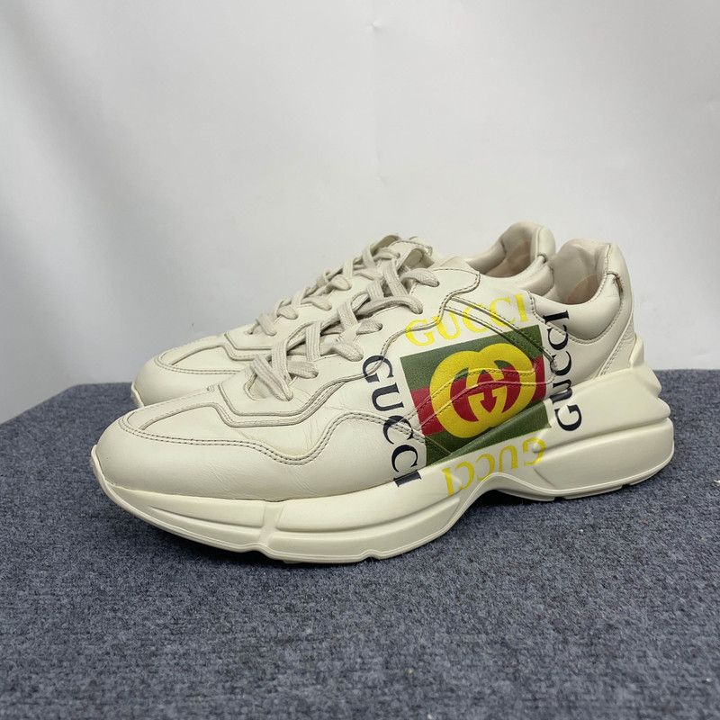 Gucci Gucci Rhyton Classic Logo Sneakers in Beige 0079 Size US 8 / EU 41 - 1 Thumbnail