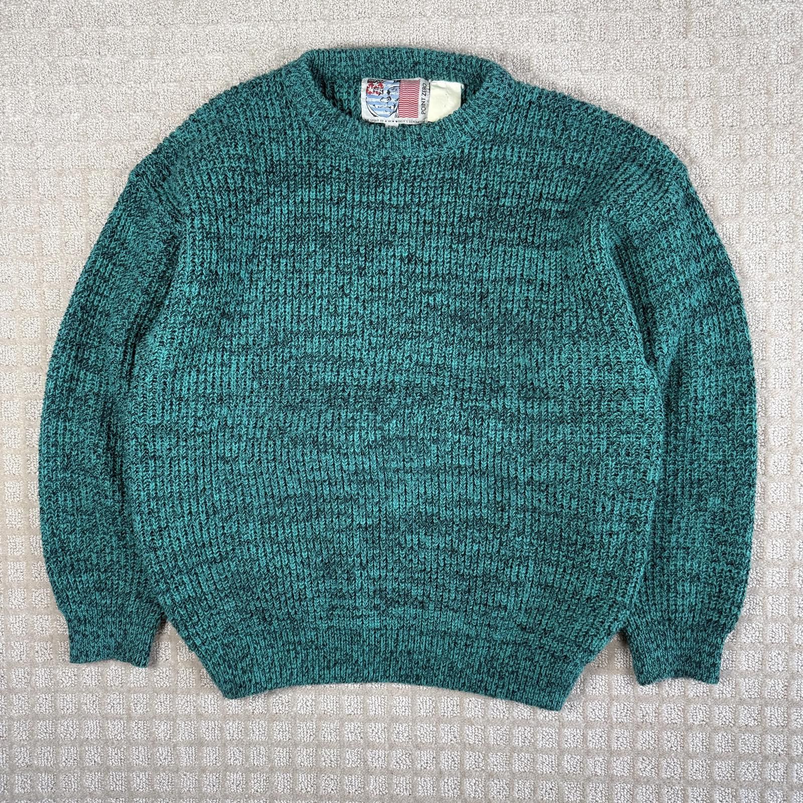Point Zero Vintage Point Zero Knit Sweater Teal Mens Small Size US S / EU 44-46 / 1 - 1 Thumbnail