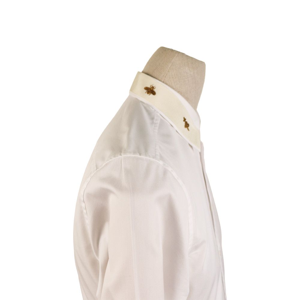 Gucci Gucci Ivory Cotton Shirt with Gold Bee & Snake Embroidery Size US M / EU 48-50 / 2 - 3 Thumbnail