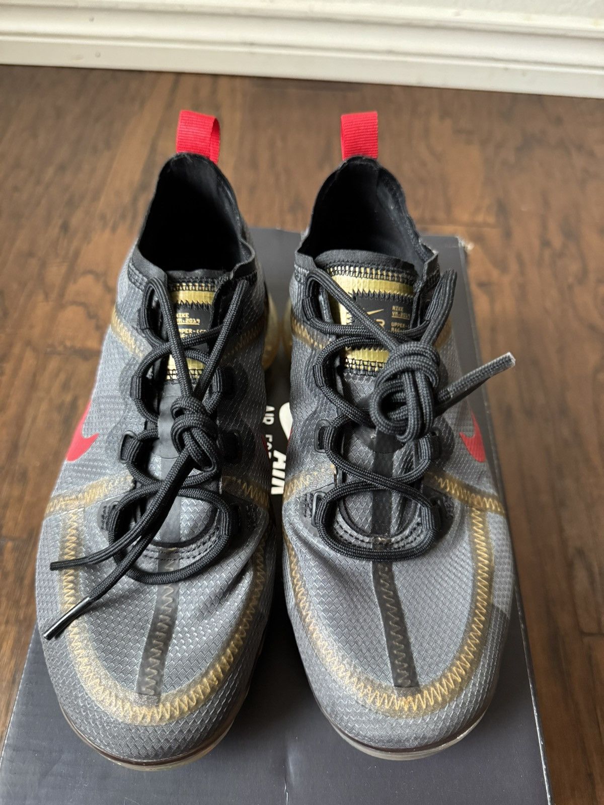 Nike Nike VaporMax 2019 Black/Gold/Red Size US 6.5 / IT 36.5 - 4 Thumbnail