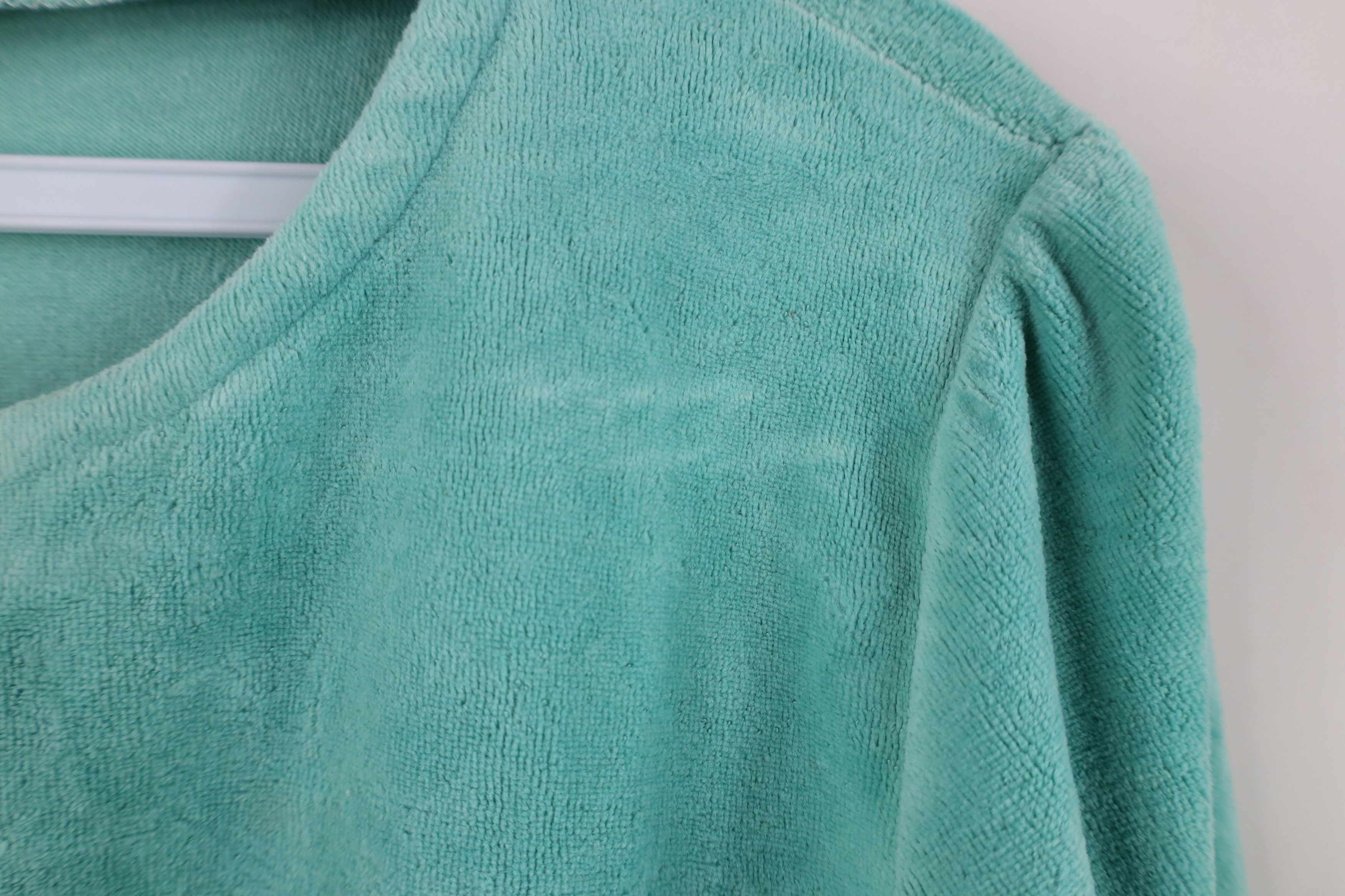 Vintage Vintage 70s Streetwear Blank Velour Sweater Teal USA Size L / US 10 / IT 46 - 5 Thumbnail