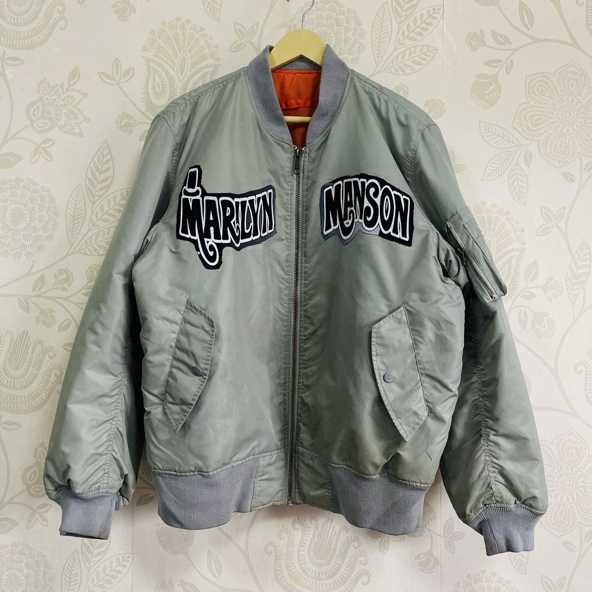 Marilyn Manson Vintage Marilyn Manson Patches Reversible MA-1 Bomber Jacket Size US XL / EU 56 / 4 - 4 Thumbnail