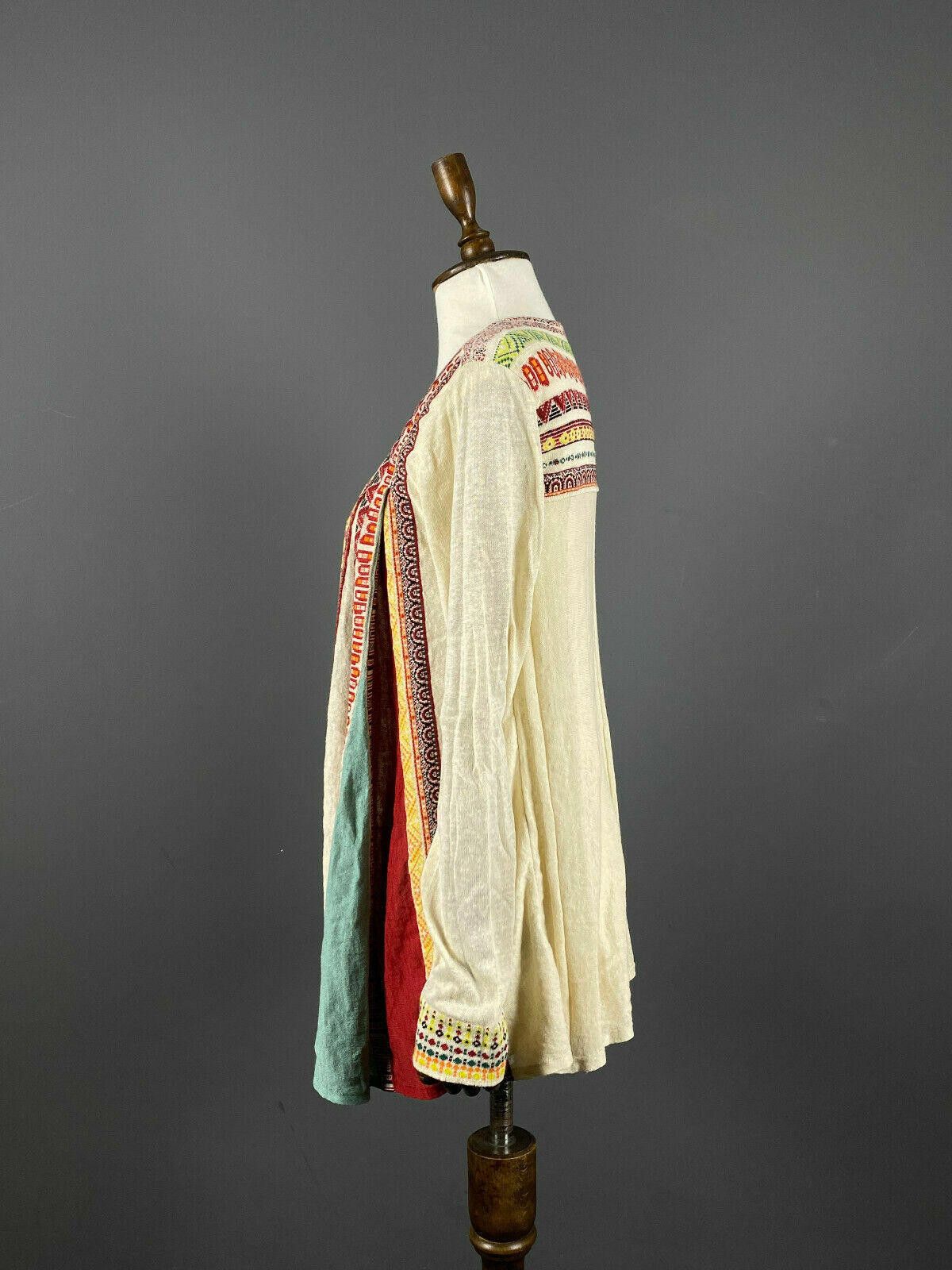 Designer Ladies IVKO Multicoloured V-Neck Linen Cardigan Size 40 Size M / US 6-8 / IT 42-44 - 4 Thumbnail