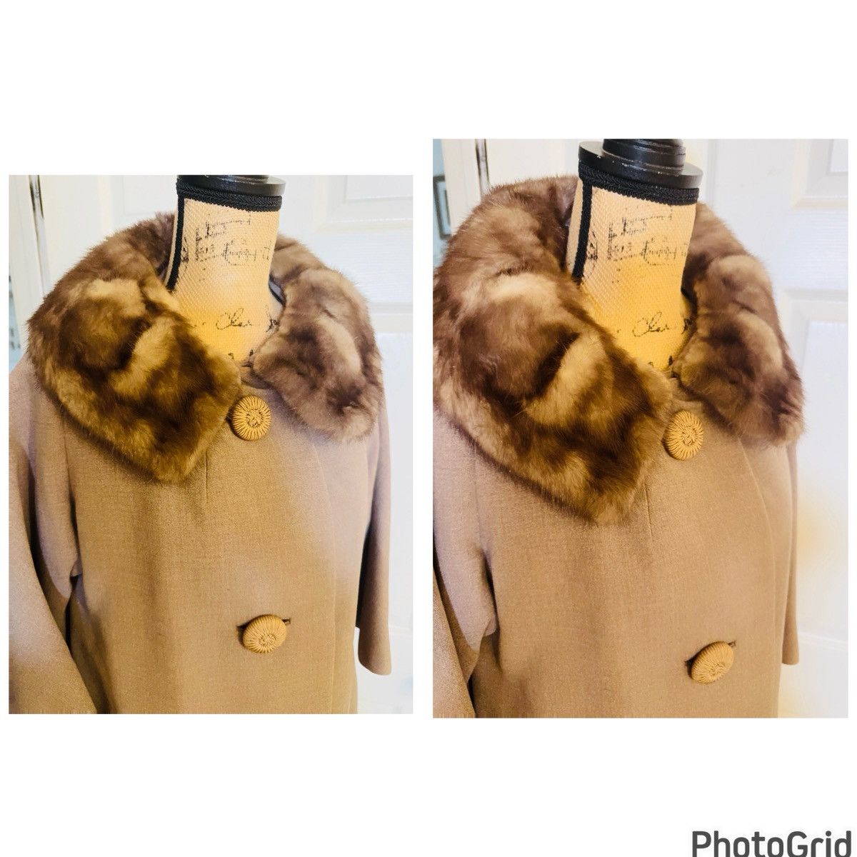 Other Krull Vintage Mink Collar Silk Lined Swing Coat Size M / US 6-8 / IT 42-44 - 6 Thumbnail