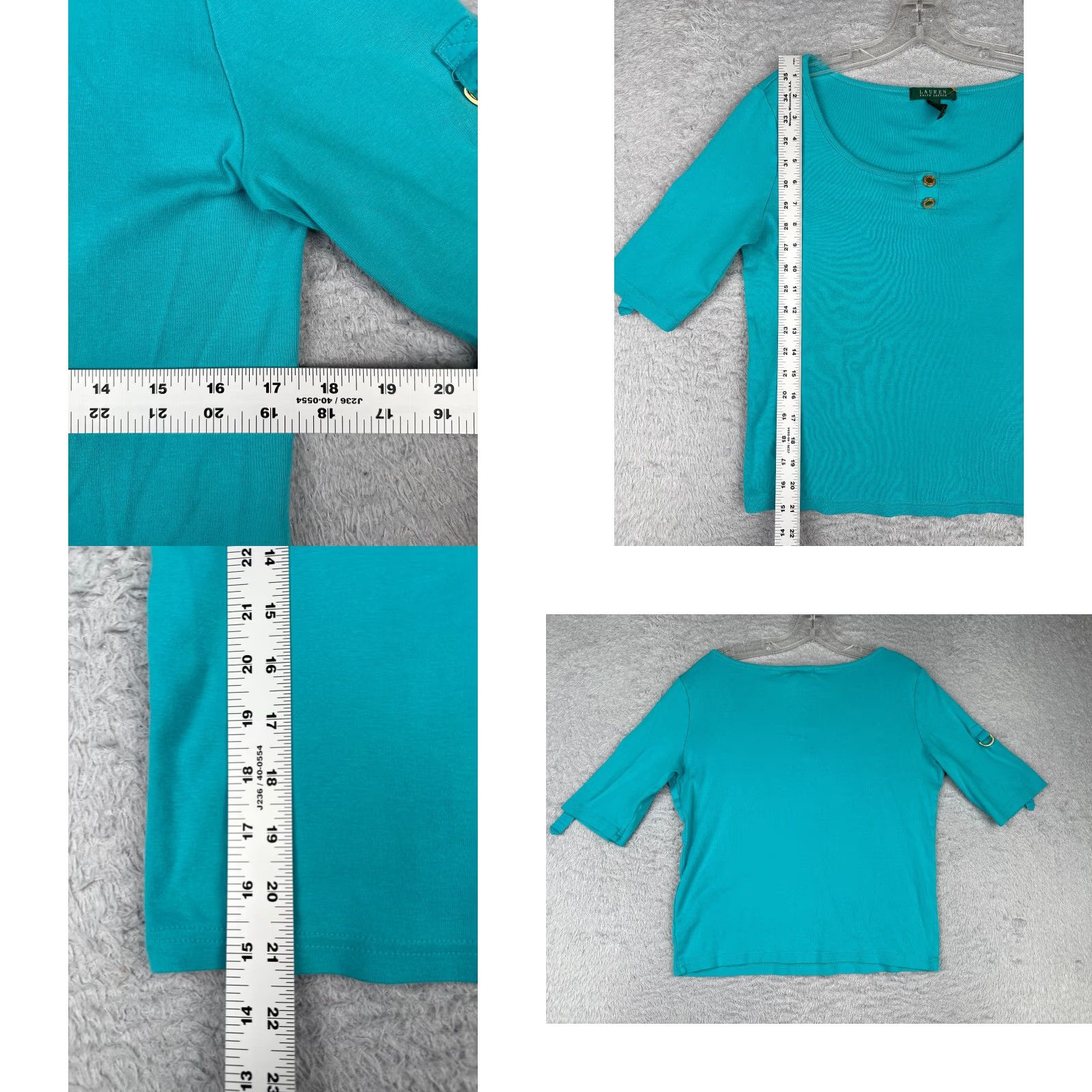 Ralph Lauren Lauren Ralph Lauren Shirt Casual Women Medium Blue Cotton Round Neck Short Sleeve Logo Size M / US 6-8 / IT 42-44 - 8 Thumbnail