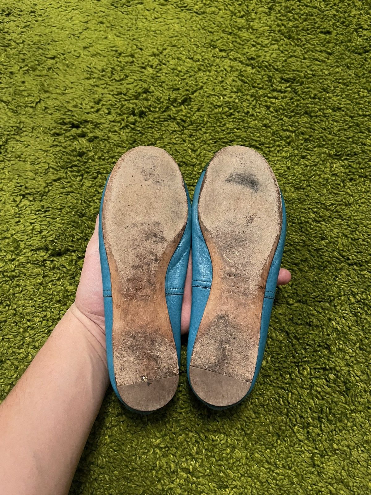 Prada × Vintage Prada 2000s vintage real leather ballet flats Size US 6 / IT 36 - 7 Thumbnail