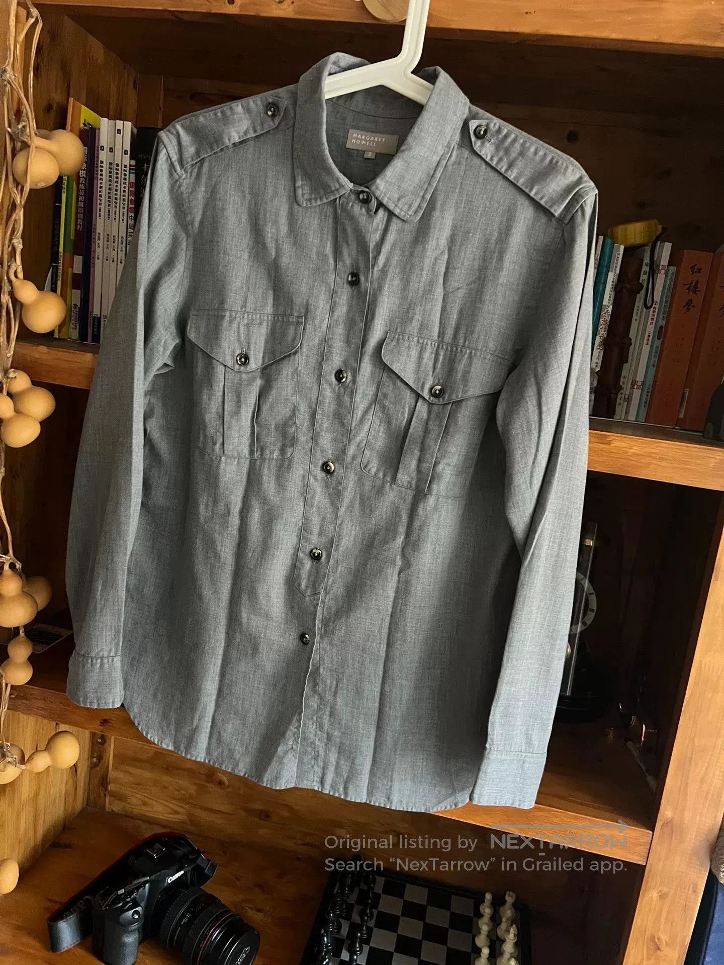 Margaret Howell Margaret Howell Gray Horn Button Work Shirt. Size US M / EU 48-50 / 2 - 3 Thumbnail