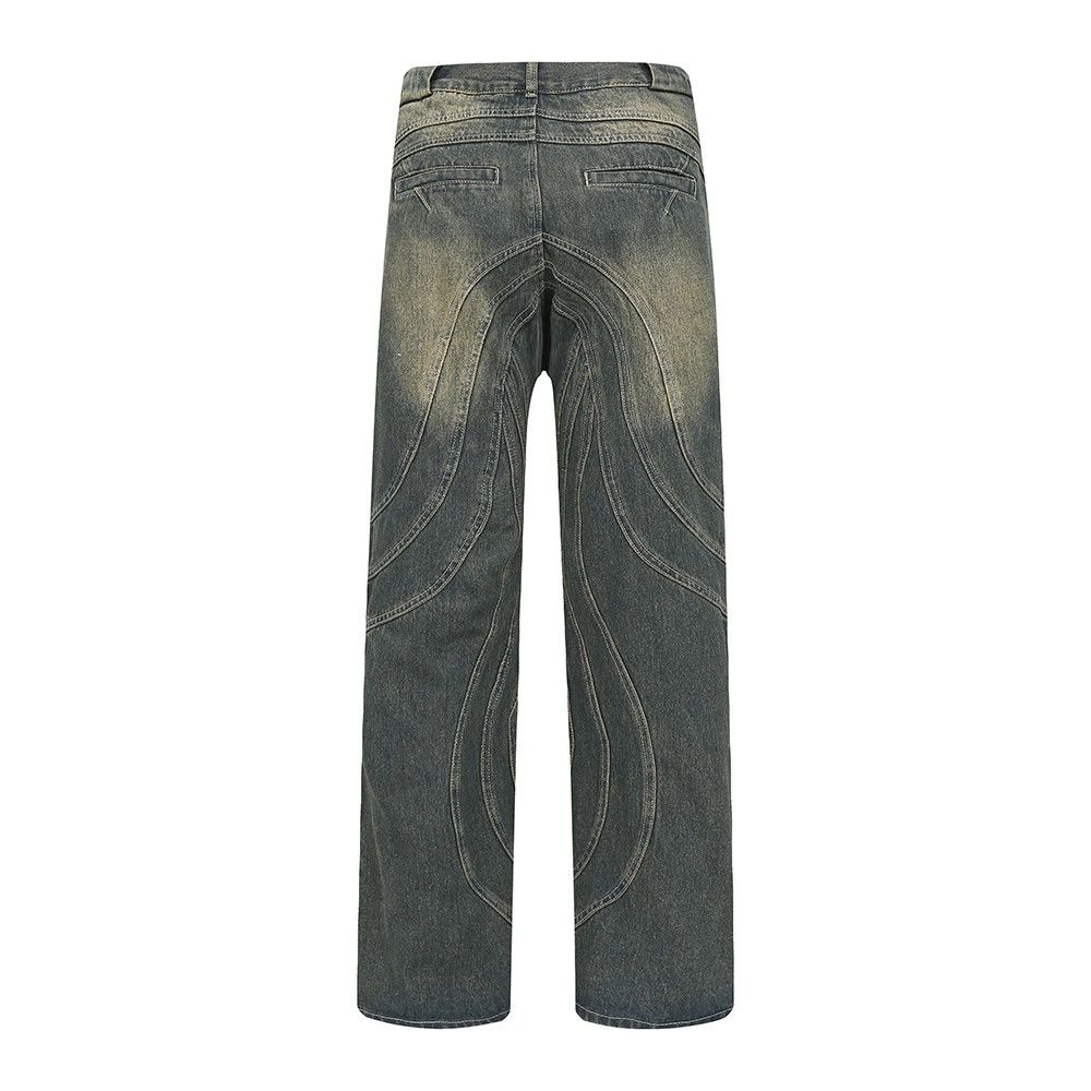 Designer × Japanese Brand × Jean Circle Striped Straight Flare Pants Size US 32 / EU 48 - 5 Thumbnail