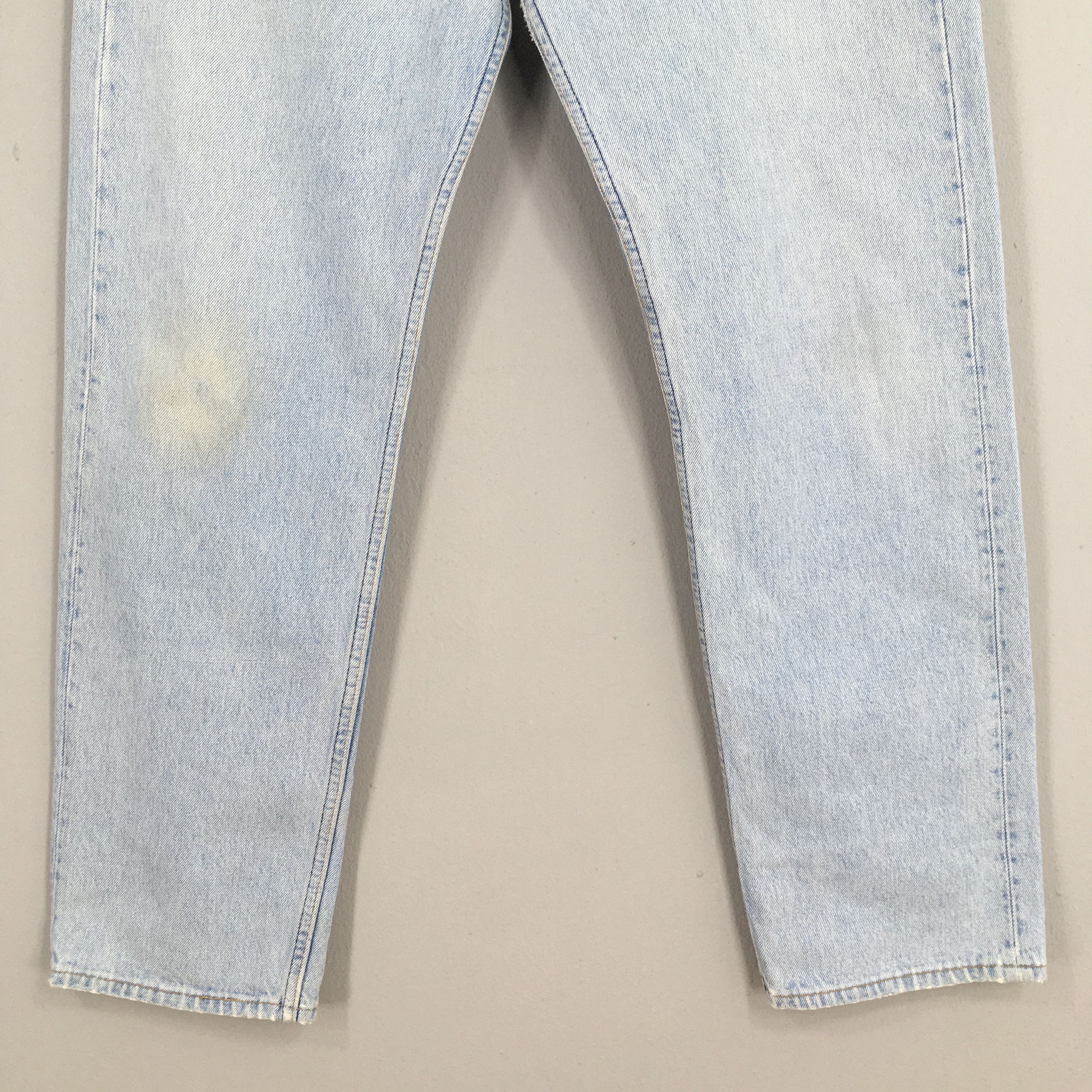 Size 34x29 Vintage 90s Levi's 501 Faded Pale Blue Jeans
