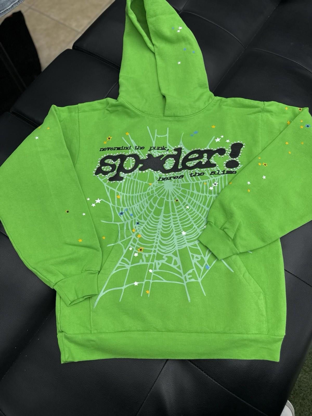Sp5der Sp5der Worldwide Green Slime Stone Crystal Hoodie Size (S) Size US S / EU 44-46 / 1 - 1 Thumbnail