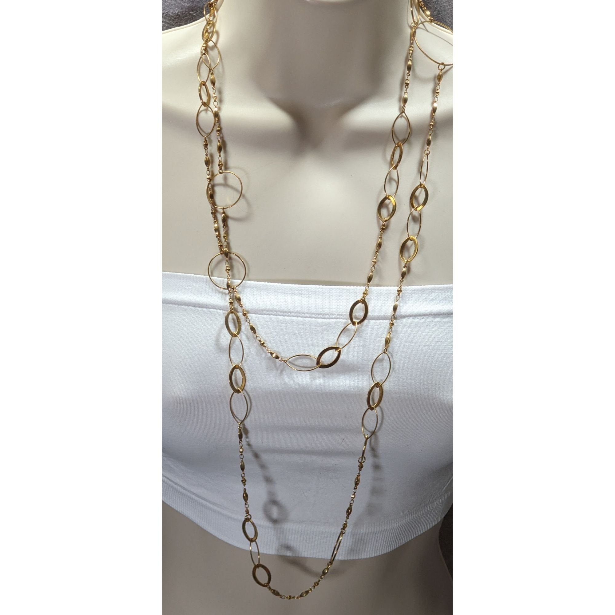 Other Abstract Glam Gold Tone Opera Chain Necklace With Assorted L Size ONE SIZE - 3 Thumbnail