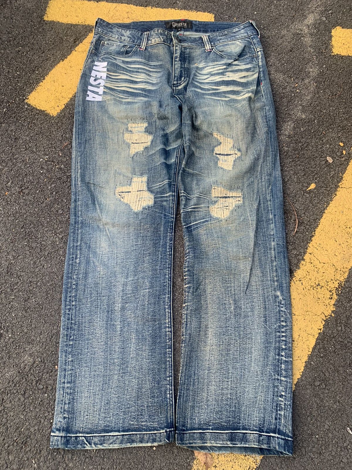 Japanese Brand DISTRESSED BAGGY NESTA BRAND. Size US 38 / EU 54 - 2 Thumbnail