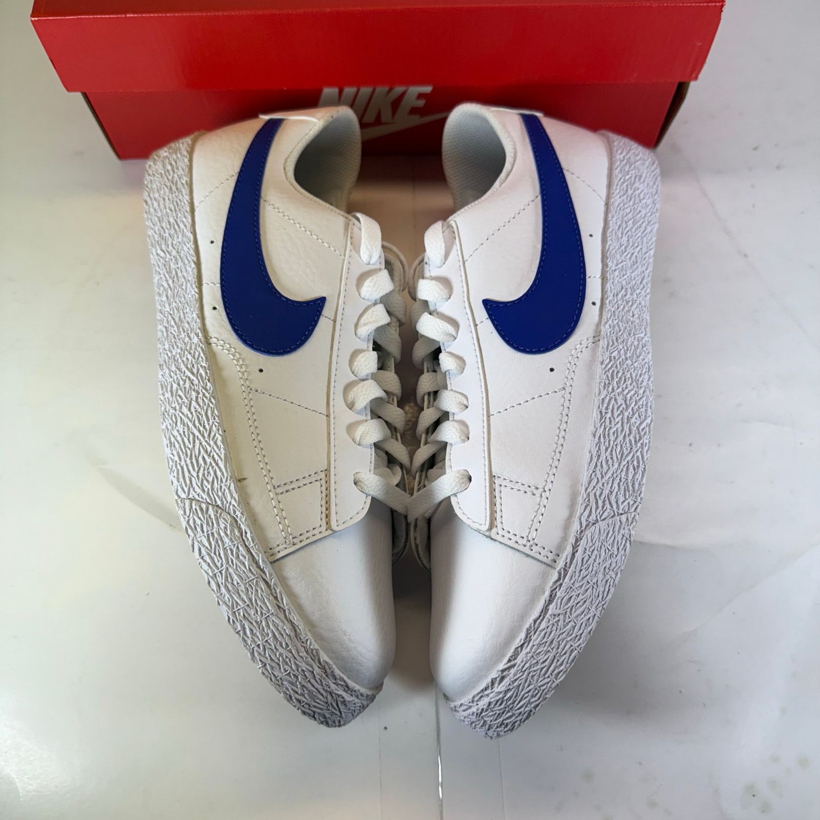Nike Nike Blazer Low (GS) CZ7576-100 White/Blue Size 7 Youth Size US 7 / IT 37 - 4 Thumbnail