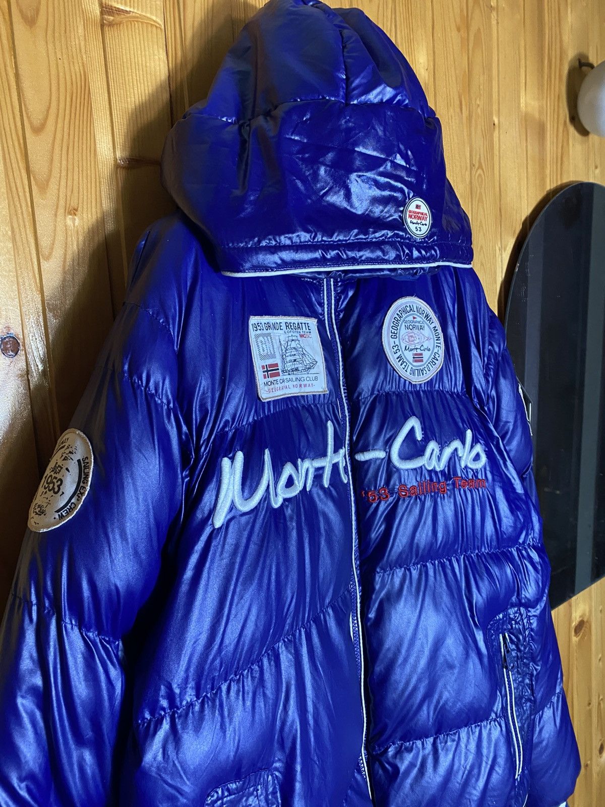 Napapijri Vintage Geographical Norway Royal Club Puffer Bombers Jacket Size US L / EU 52-54 / 3 - 2 Thumbnail