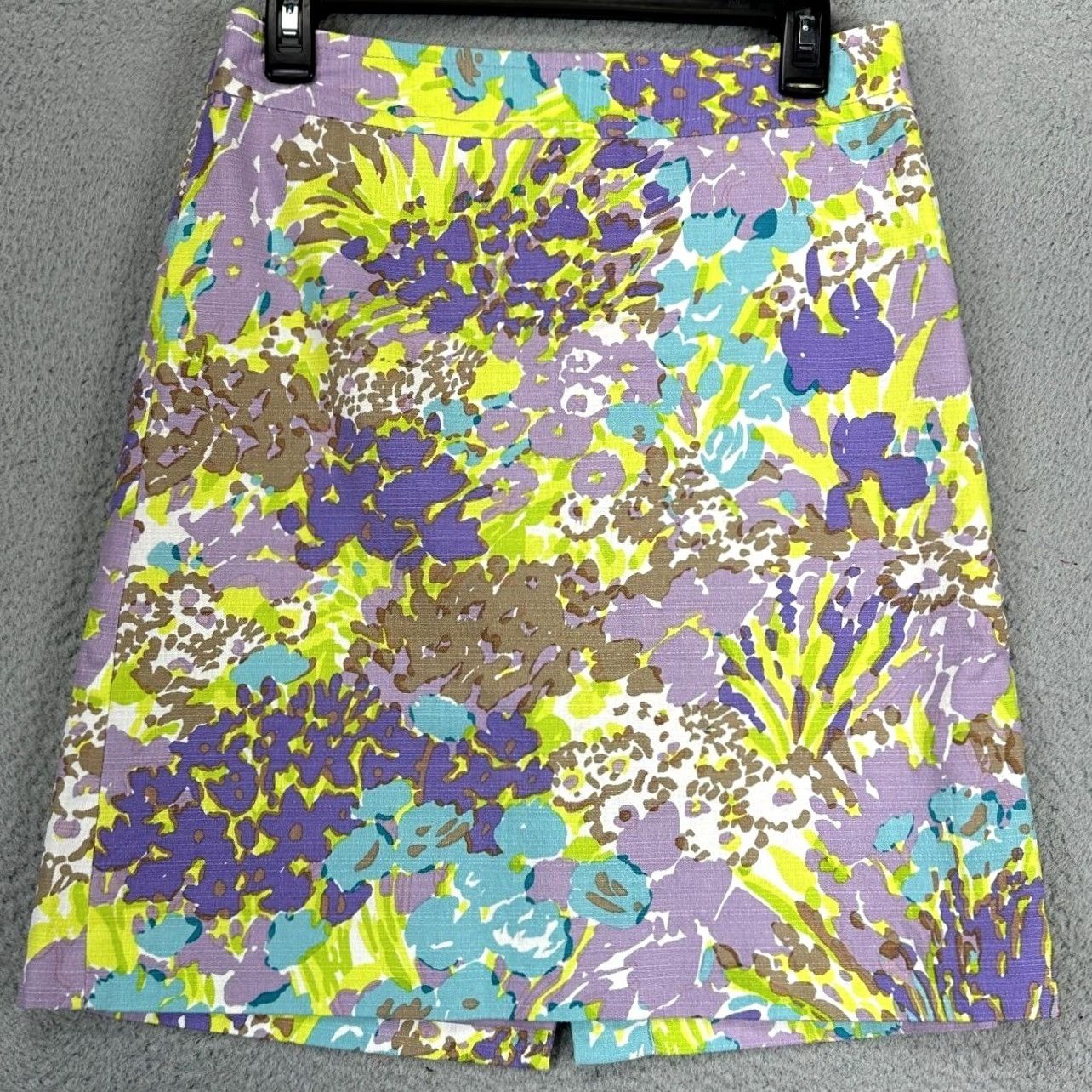 Talbots Talbots Mini Skirt Womens 2 Lavender Yellow Floral Pencil Cotton Skirt Short Purple Mens Womens Girls Boys Size 26" / US 2 / IT 38 - 2 Thumbnail