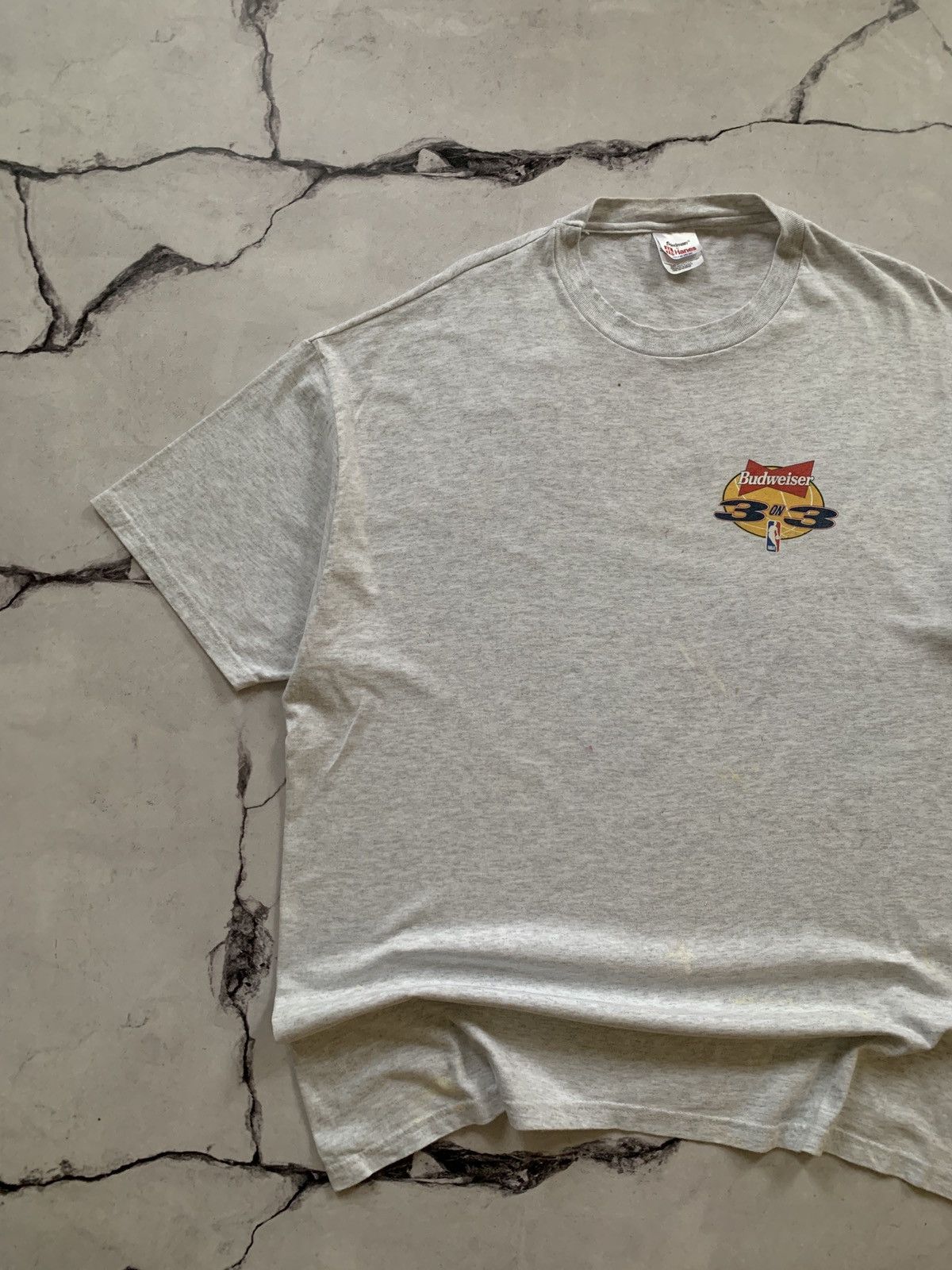 Budweiser × Vintage Budweiser Vintage 90s Painted NBA Sponsor T- Shirt Size US XL / EU 56 / 4 - 7 Thumbnail