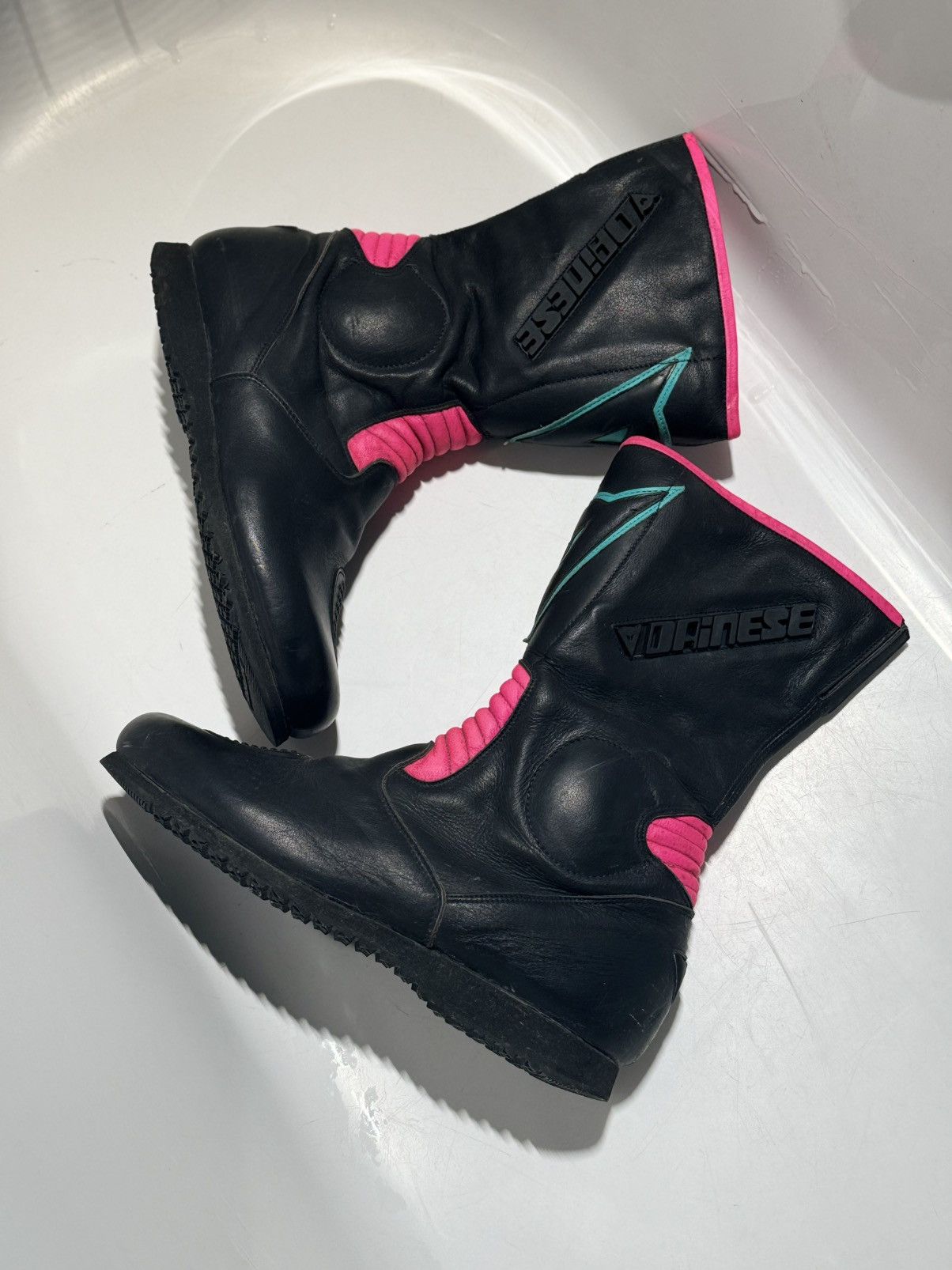 Dainese 90’s Dainese Vintage Black / Pink Motorcycle Boots leather Size US 10.5 / EU 43-44 - 3 Thumbnail