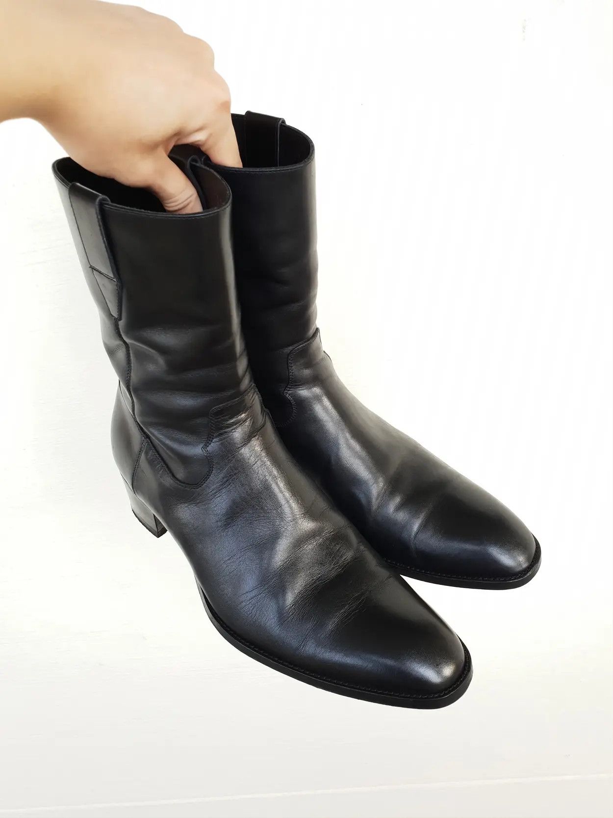 Saint Laurent Paris AW13 Black Leather Cowboy Boota Size US 9 / EU 42 - 1 Thumbnail