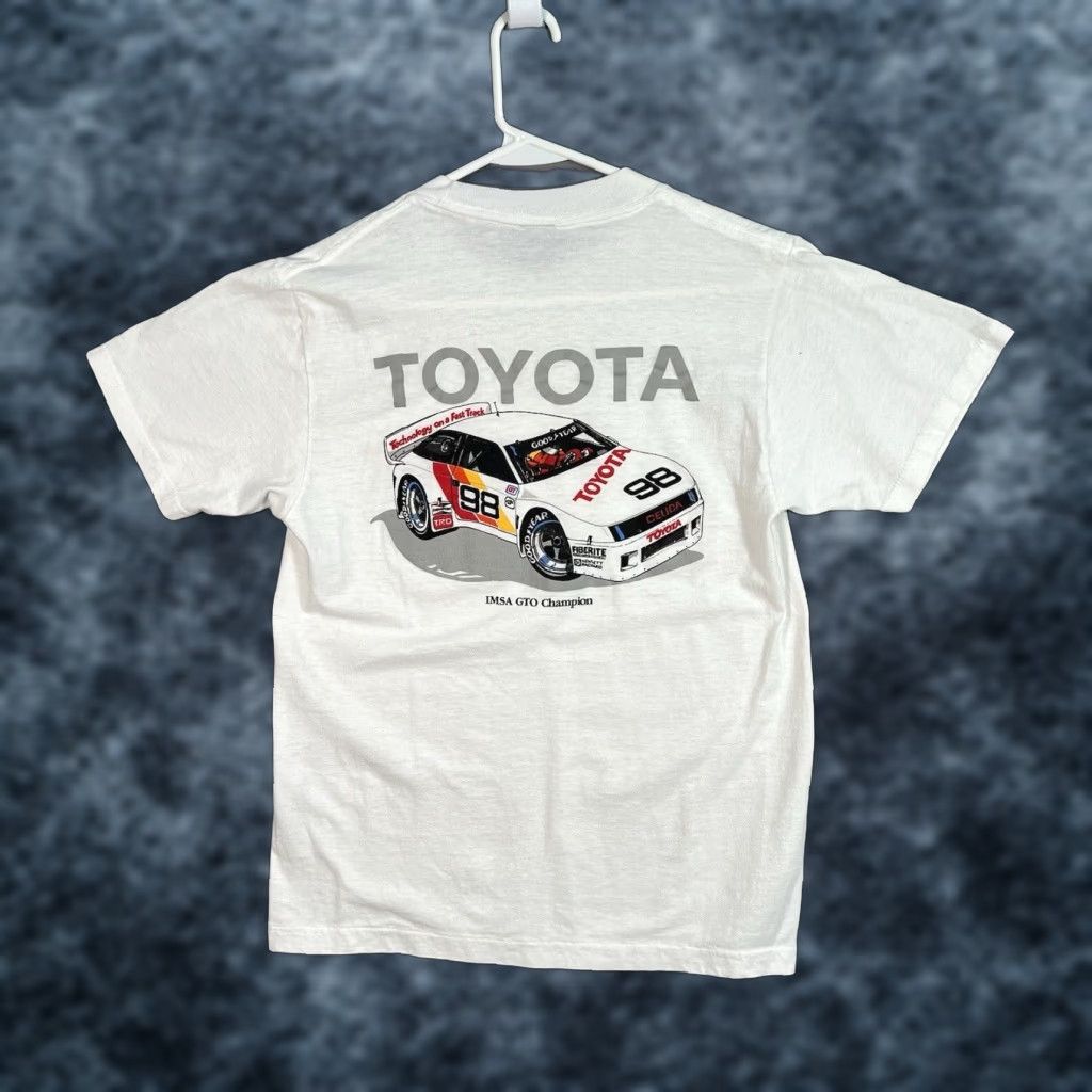 Vintage VINTAGE 80s Toyota Celica IMSA GTO Champion Graphic Tee Adult Medium White Mens Size US M / EU 48-50 / 2 - 1 Thumbnail