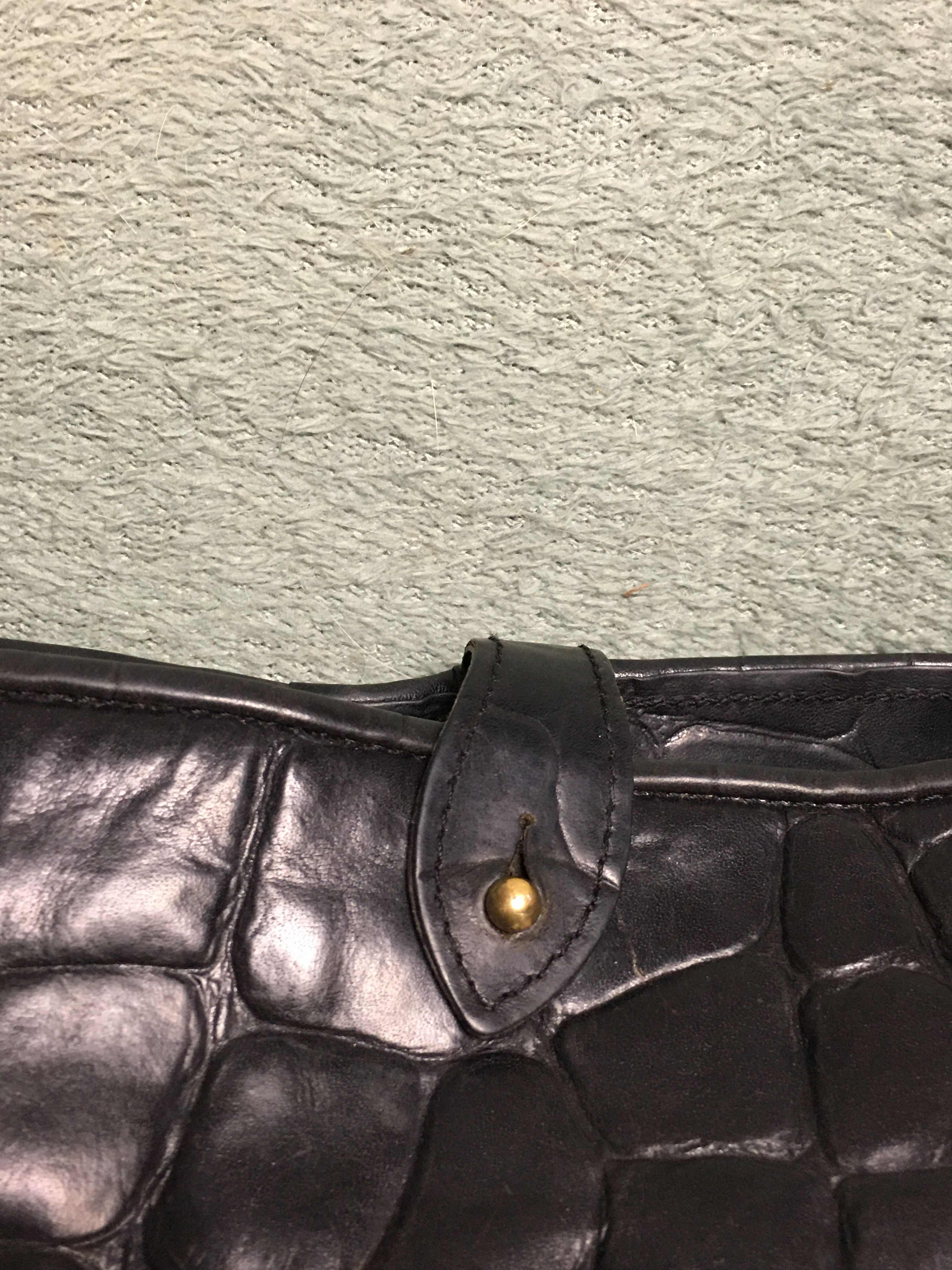 Mulberry Mulberry Black Leather Croco Embossed Shoulder Bag Size ONE SIZE - 3 Thumbnail