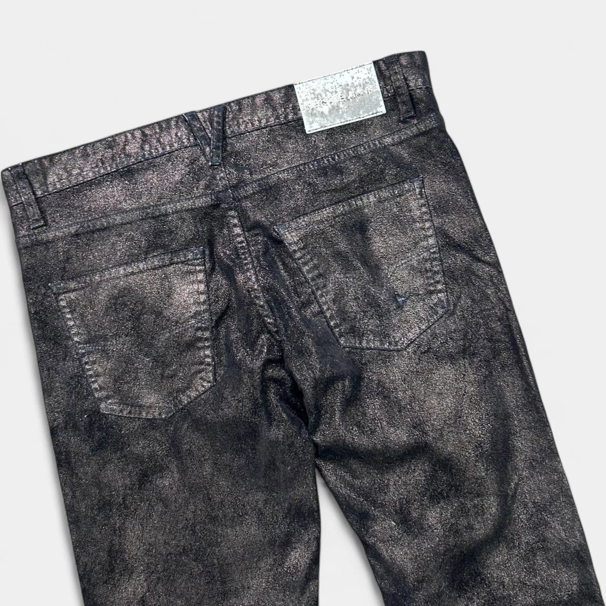 Versace Versace Jeans Skinny Metallic Black Suede Pants Size M / US 6-8 / IT 42-44 - 6 Thumbnail