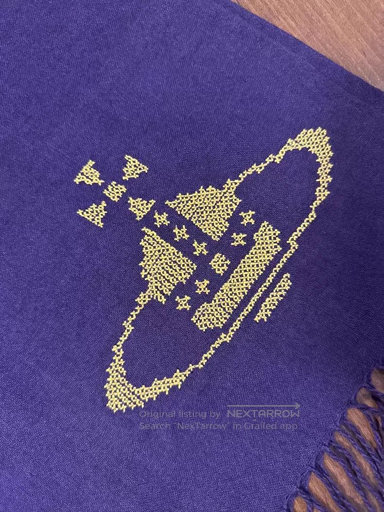 Vivienne Westwood Vivienne Westwood Purple Saturn Embroidered Fringe Scarf Size ONE SIZE - 5 Thumbnail