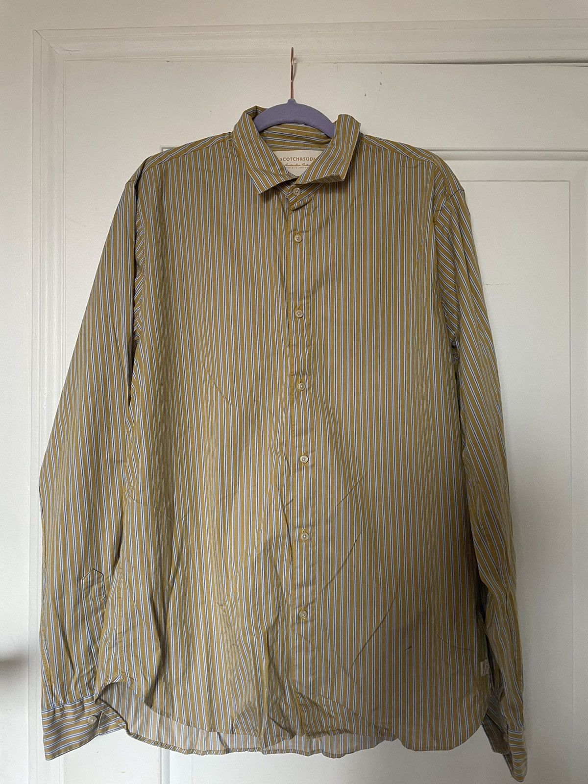 Scotch & Soda Scotch and Soda Yellow Striped Dress shirt Size US XL / EU 56 / 4 - 1 Thumbnail