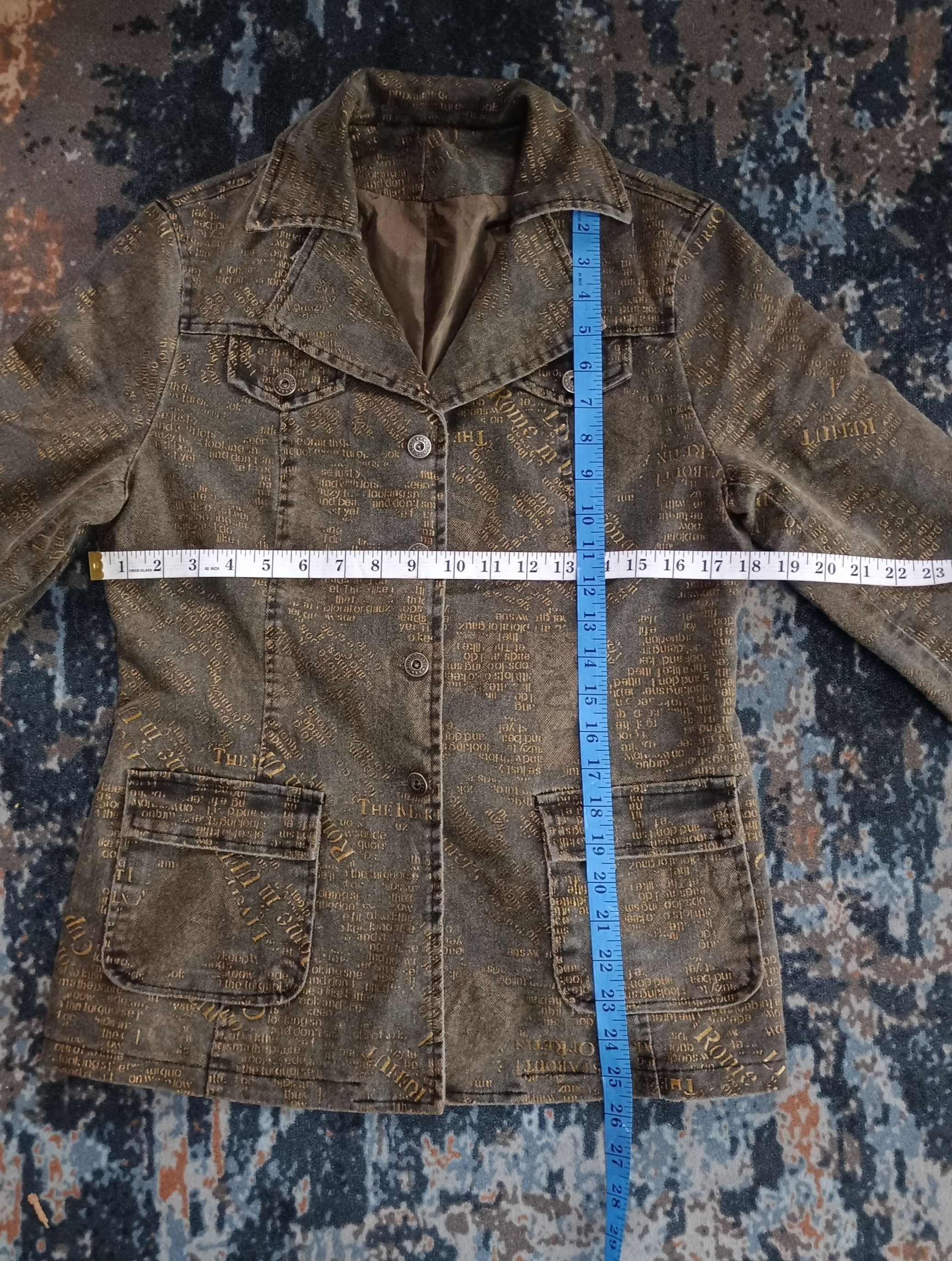 If Six Was Nine Vintage Ignition Various Word Double Breast Denim Jacket Size S / US 4 / IT 40 - 15 Thumbnail