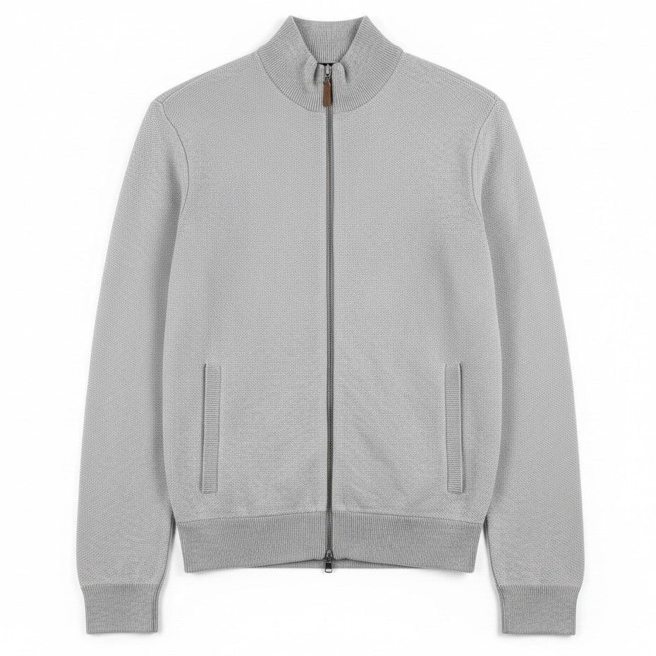 Michael Kors Michael Kors Mens Small 100% Cotton Gray Mock Neck Full Zip Size US S / EU 44-46 / 1 - 1 Thumbnail