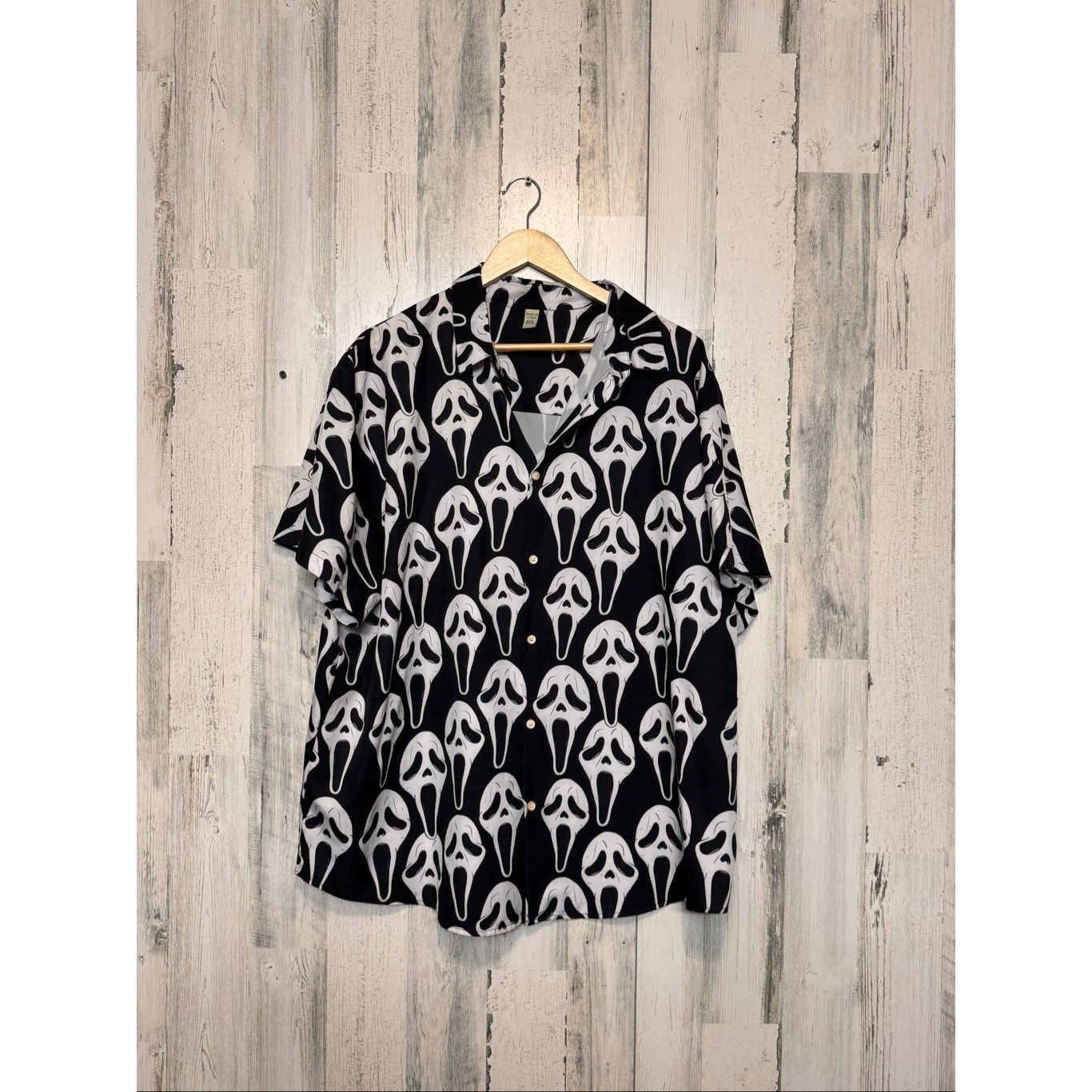 Other Scream Ghost Face Button Up Shirt Black White 3XL Size US XXL / EU 58 / 5 - 1 Thumbnail