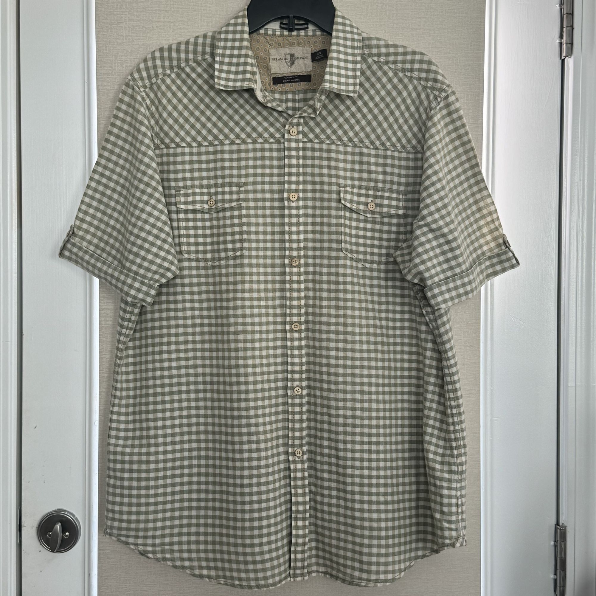 Black Brown 1826 Black Brown 1826 Men's Linen Blend Short Sleeve Shirt XL Size US XL / EU 56 / 4 - 3 Thumbnail