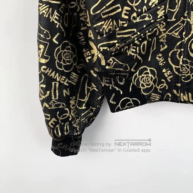 Chanel Chanel Black Silk Women's Jacket with Gold Print . Size XS / US 0-2 / IT 36-38 - 4 Thumbnail