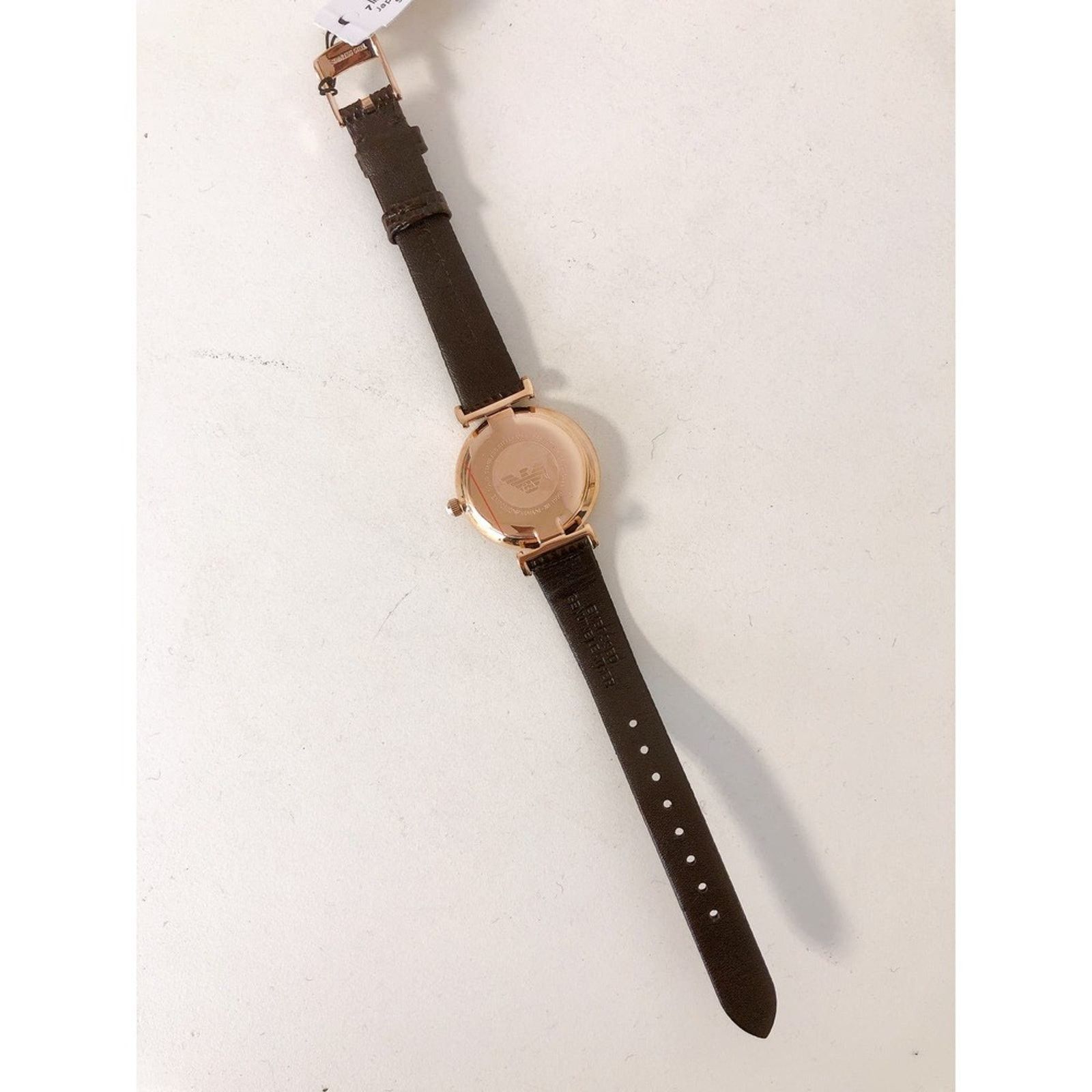 Emporio Armani Emporio Armani AR1990 Women's Two-Hand Brown Leather Watch Size ONE SIZE - 3 Thumbnail