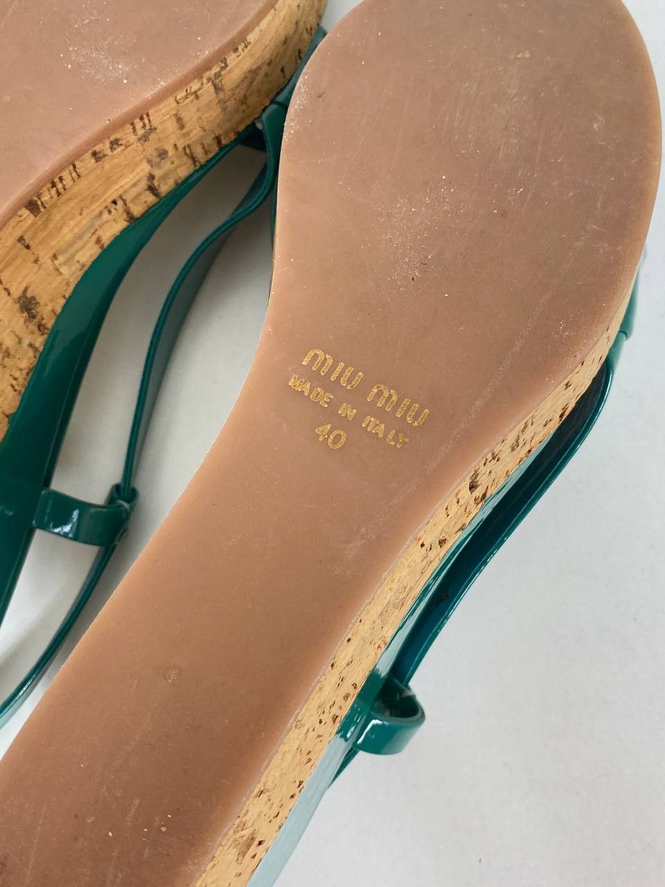 Miu Miu Miu Miu Heels Platform Wedge Patient Leather Sandals Size US 10 / IT 40 - 9 Thumbnail