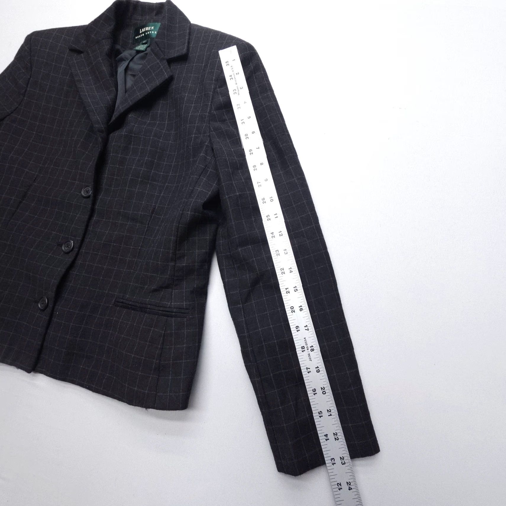 Ralph Lauren Lauren Ralph Lauren Wool Blazer Womens 12 Black Check Four Button Academia Size XL / US 12-14 / IT 48-50 - 6 Thumbnail
