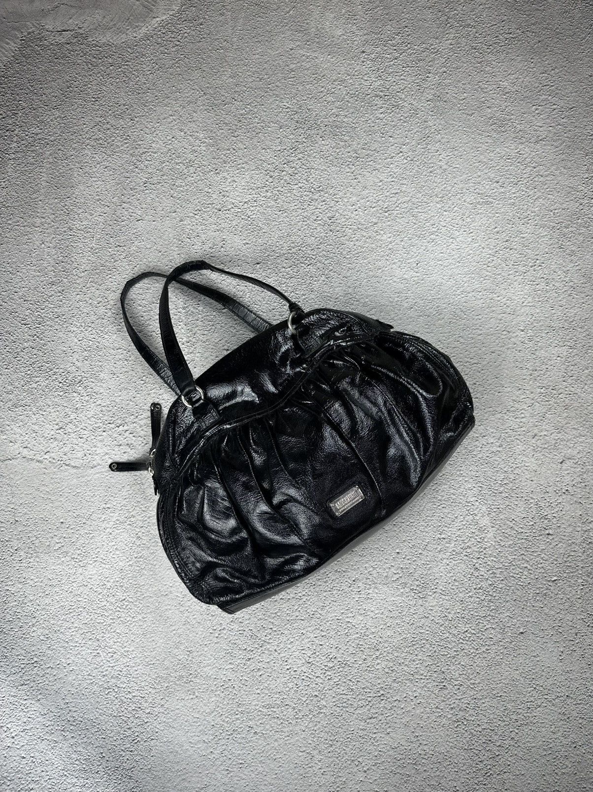 Moschino Moschino Black Patent Shoulder Bag Luxury Distressed Y2K SK8 Size ONE SIZE - 1 Thumbnail
